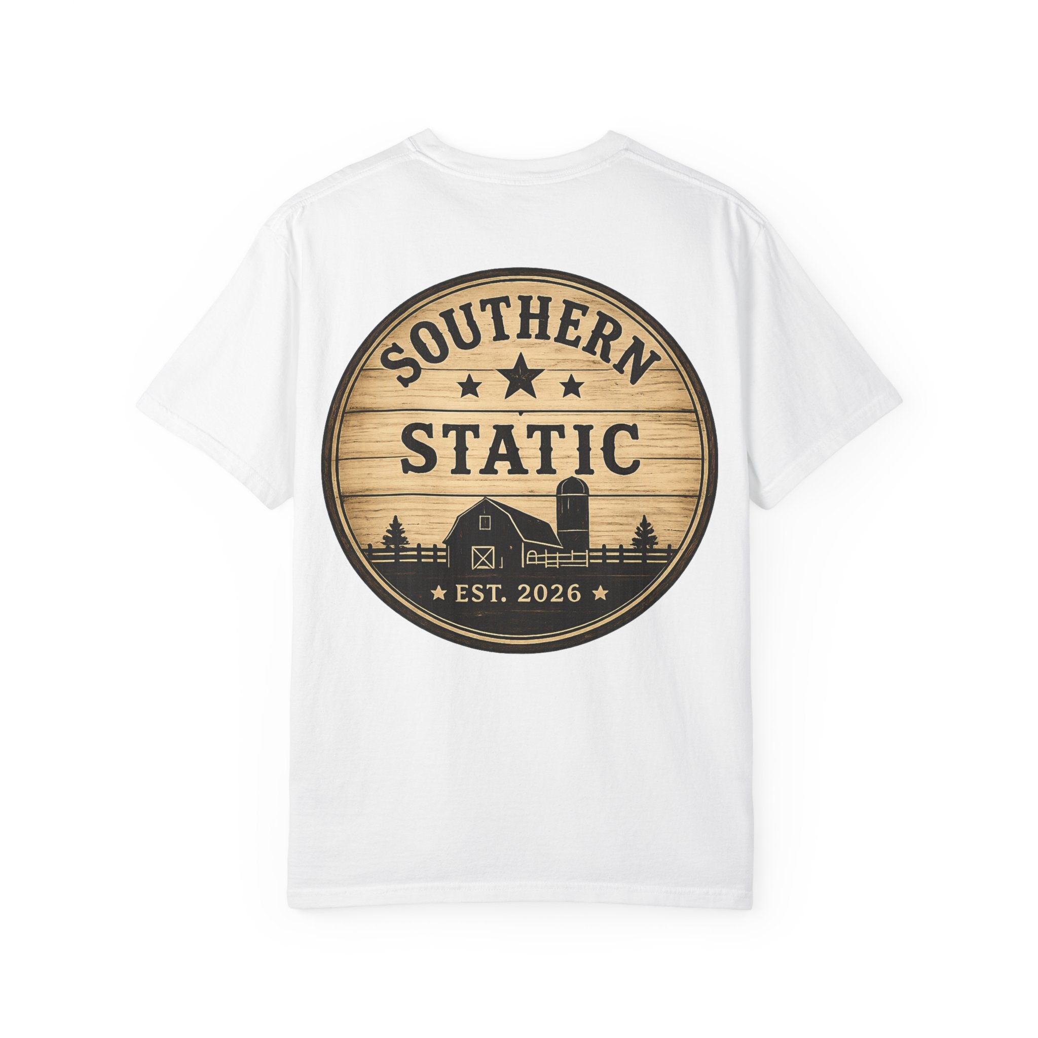 Southern Static Barn Logo T-Shirt — Rustic Farmhouse Graphic Tee