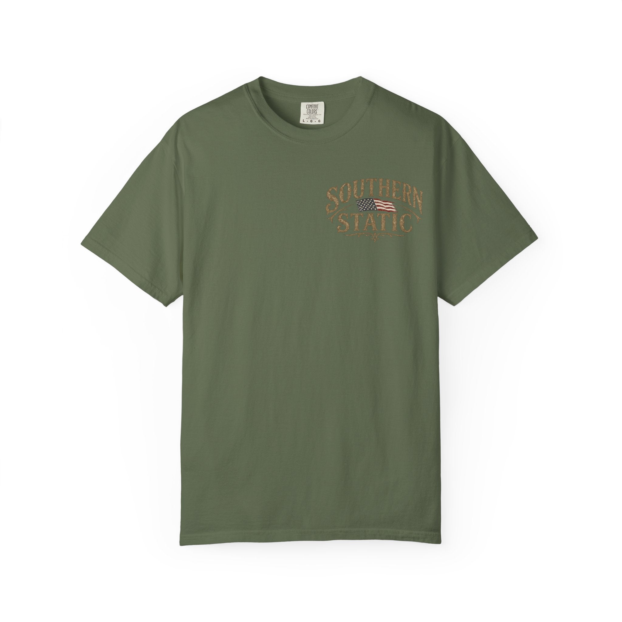 Southern Static logo T-shirt | Southern text crest tee