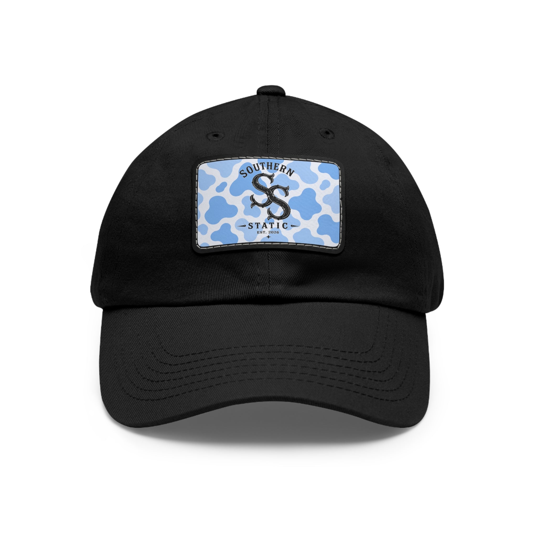Southern Static Blue Camo Leather Patch Dad Hat