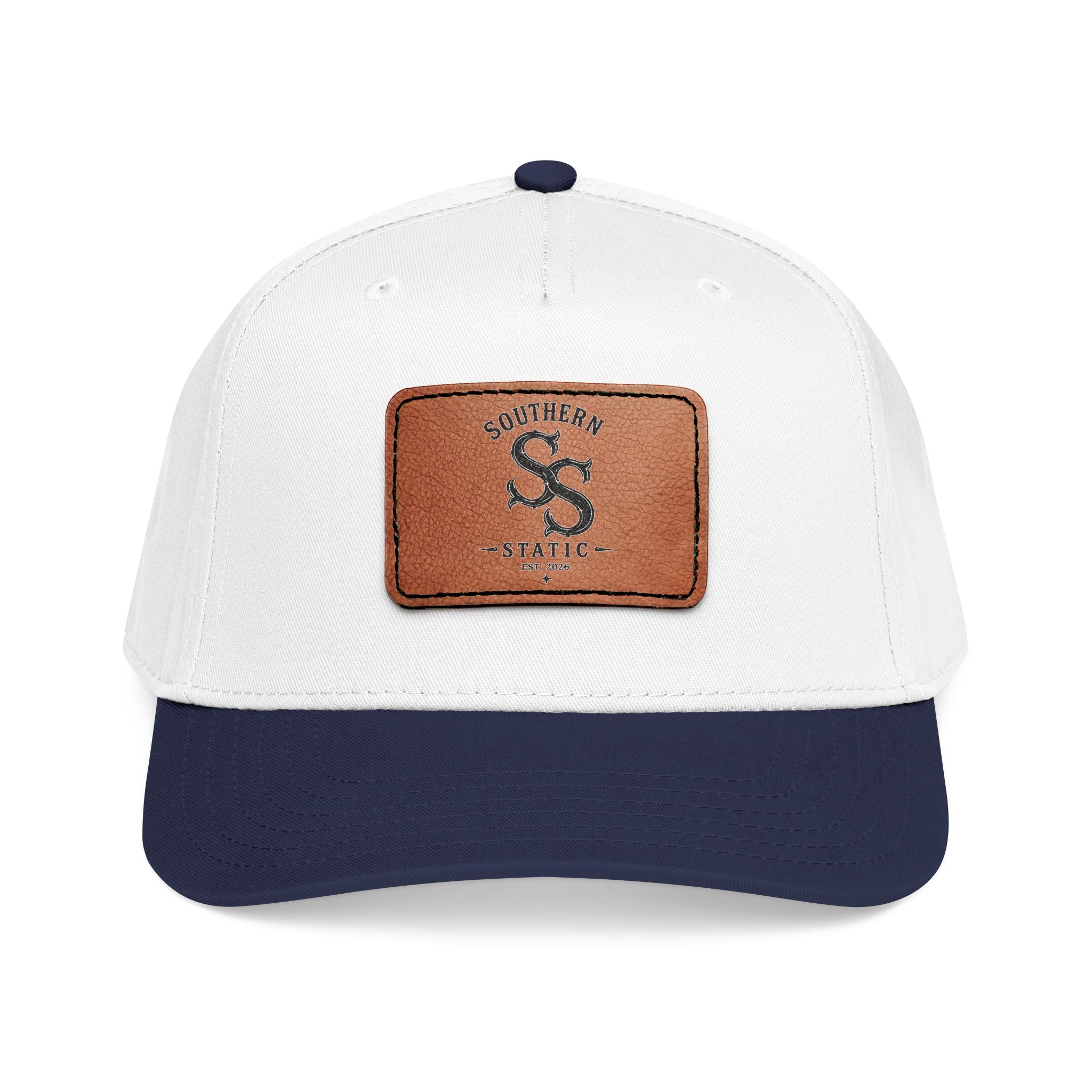 Leather Patch Baseball Cap – Vintage Southern Static Logo