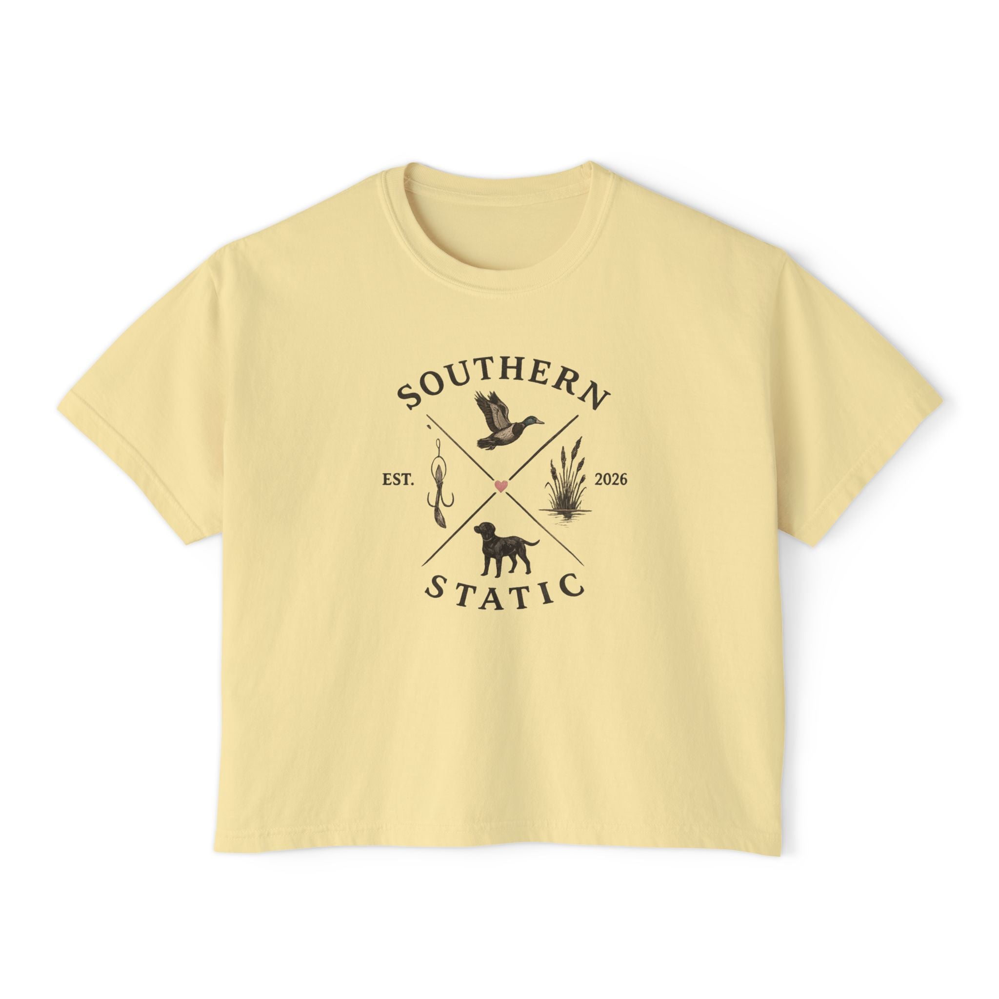 Southern Static Women's Boxy Tee – Duck & Dog Outdoors Graphic