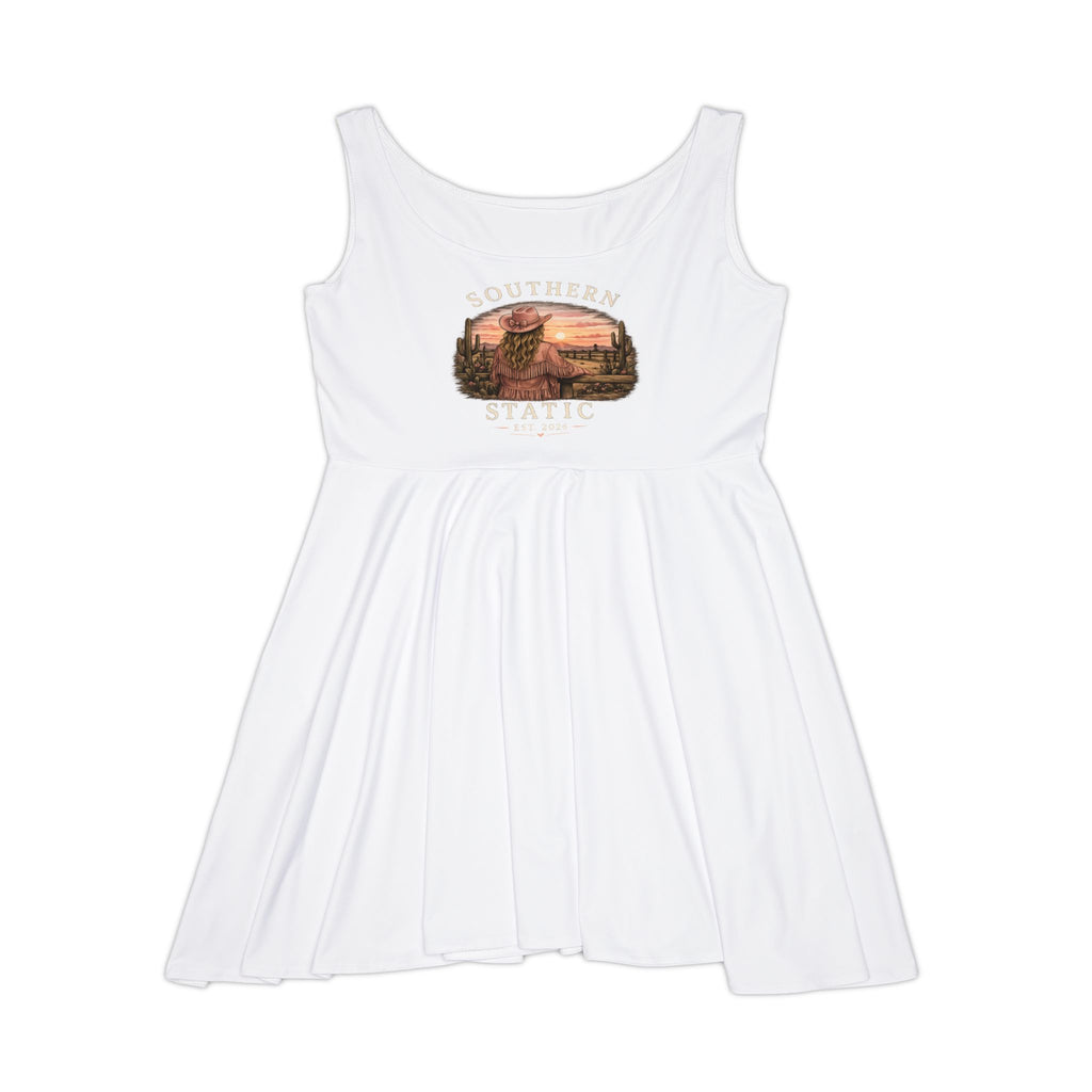 Vintage Skater Dress – 'Adventure Awaits' Scenic Graphic