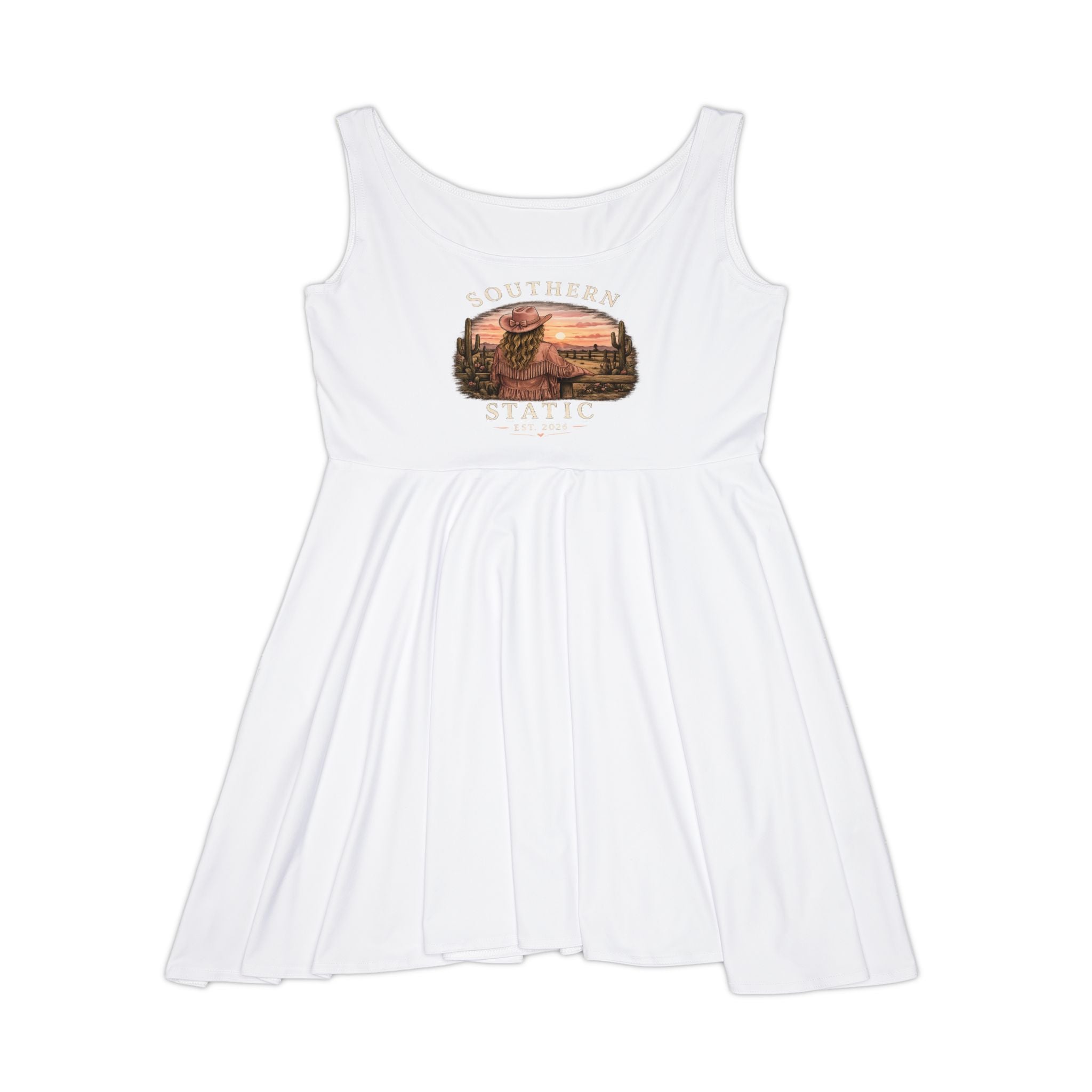 Vintage Skater Dress – 'Adventure Awaits' Scenic Graphic