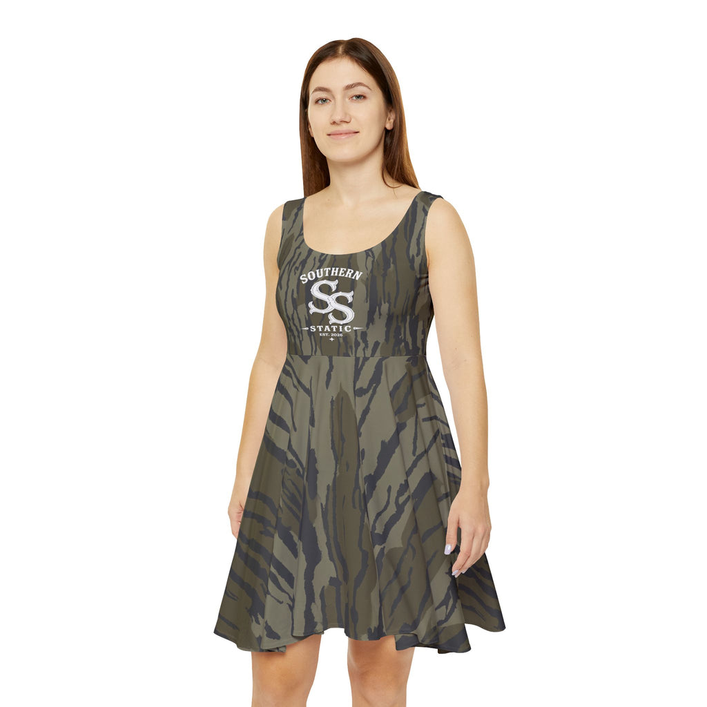 Camo Skater Dress — 'Southern Static' Logo Women's Tank Dress