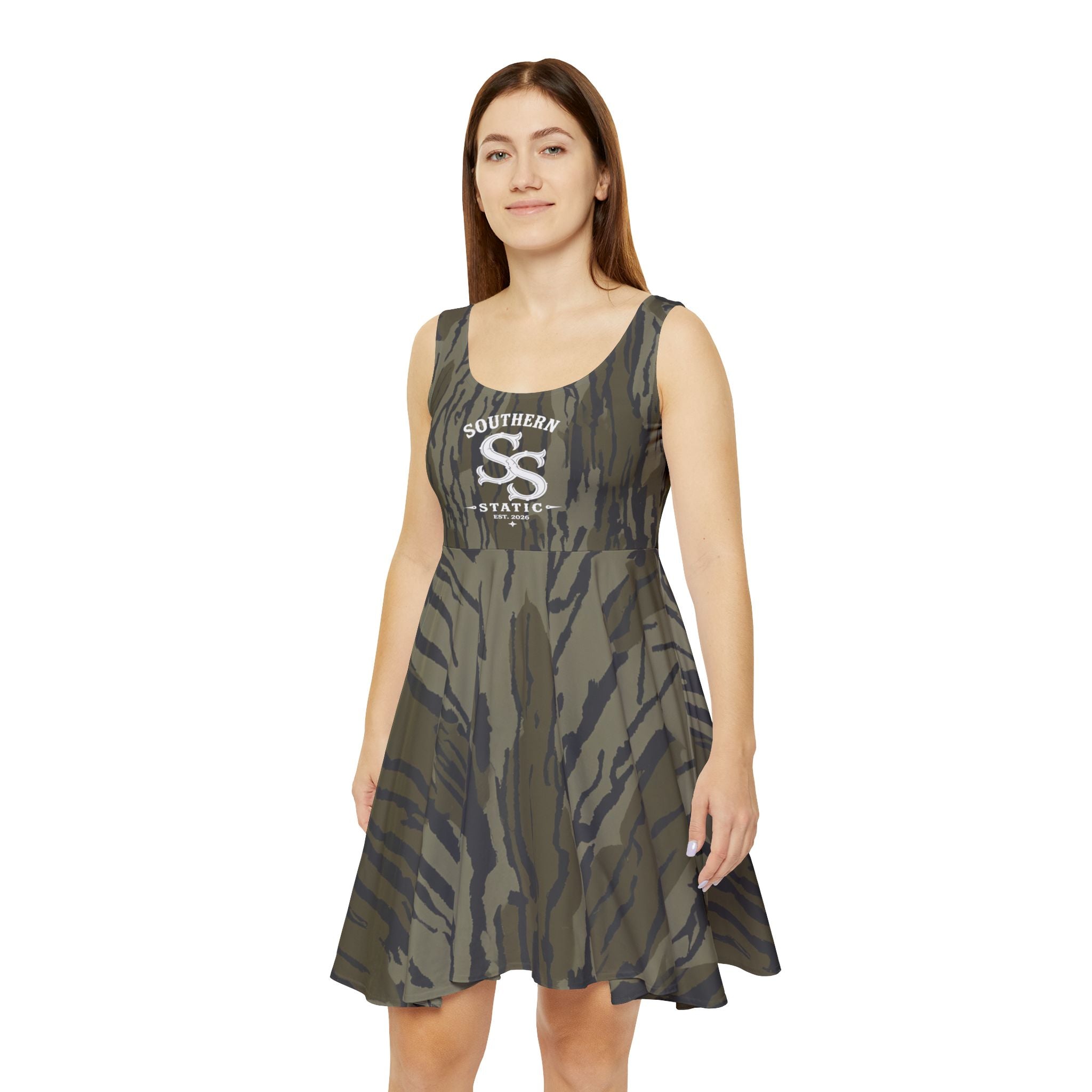 Camo Skater Dress — 'Southern Static' Logo Women's Tank Dress