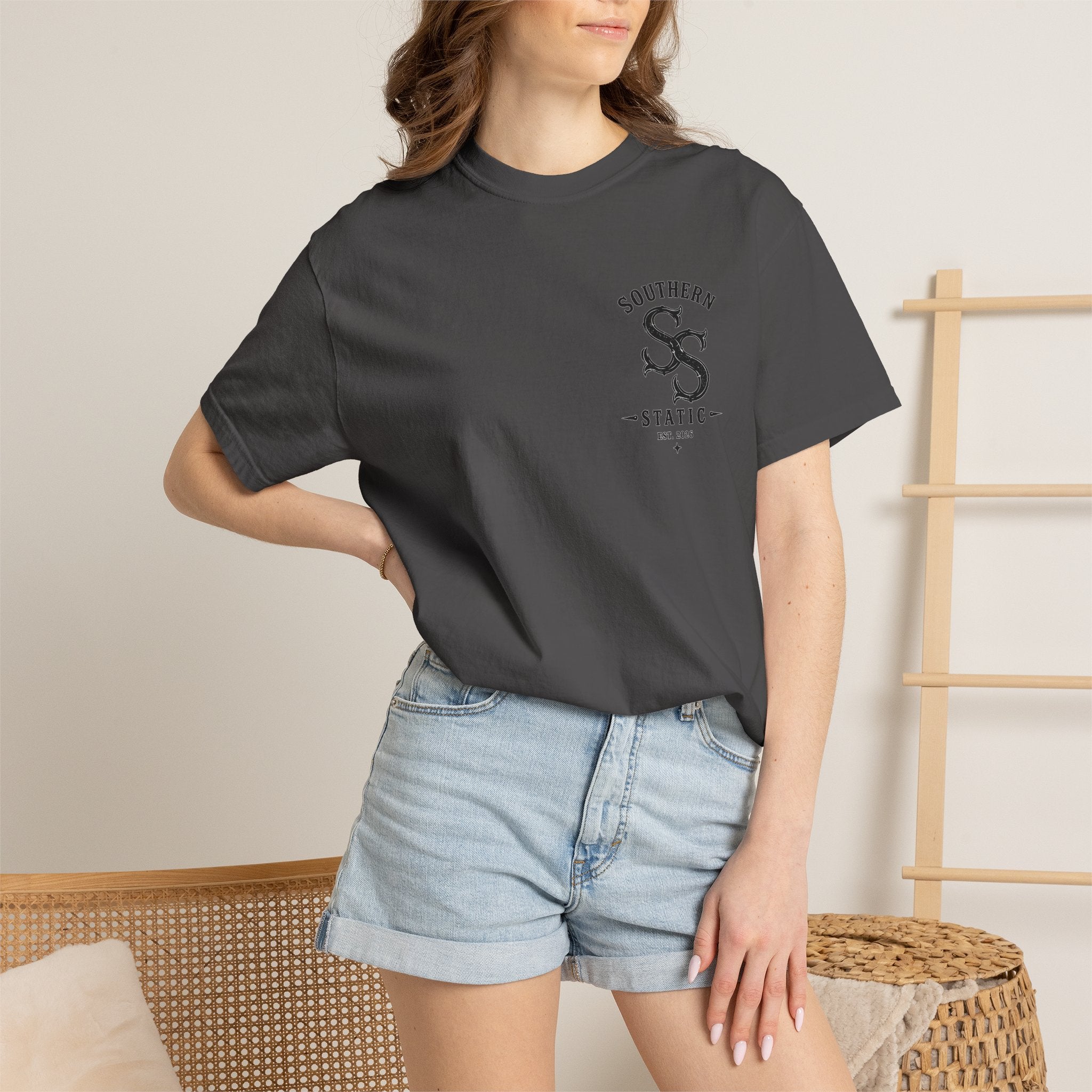 Southern Static Vintage Shield T‑Shirt — 'Southern Static' Logo Tee