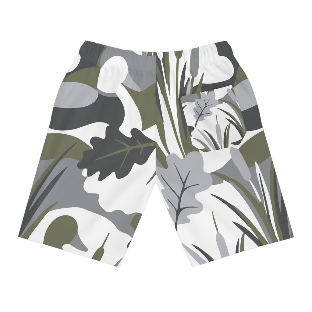 Camouflage Wetland Athletic Shorts — Duck & Reeds Camo Print