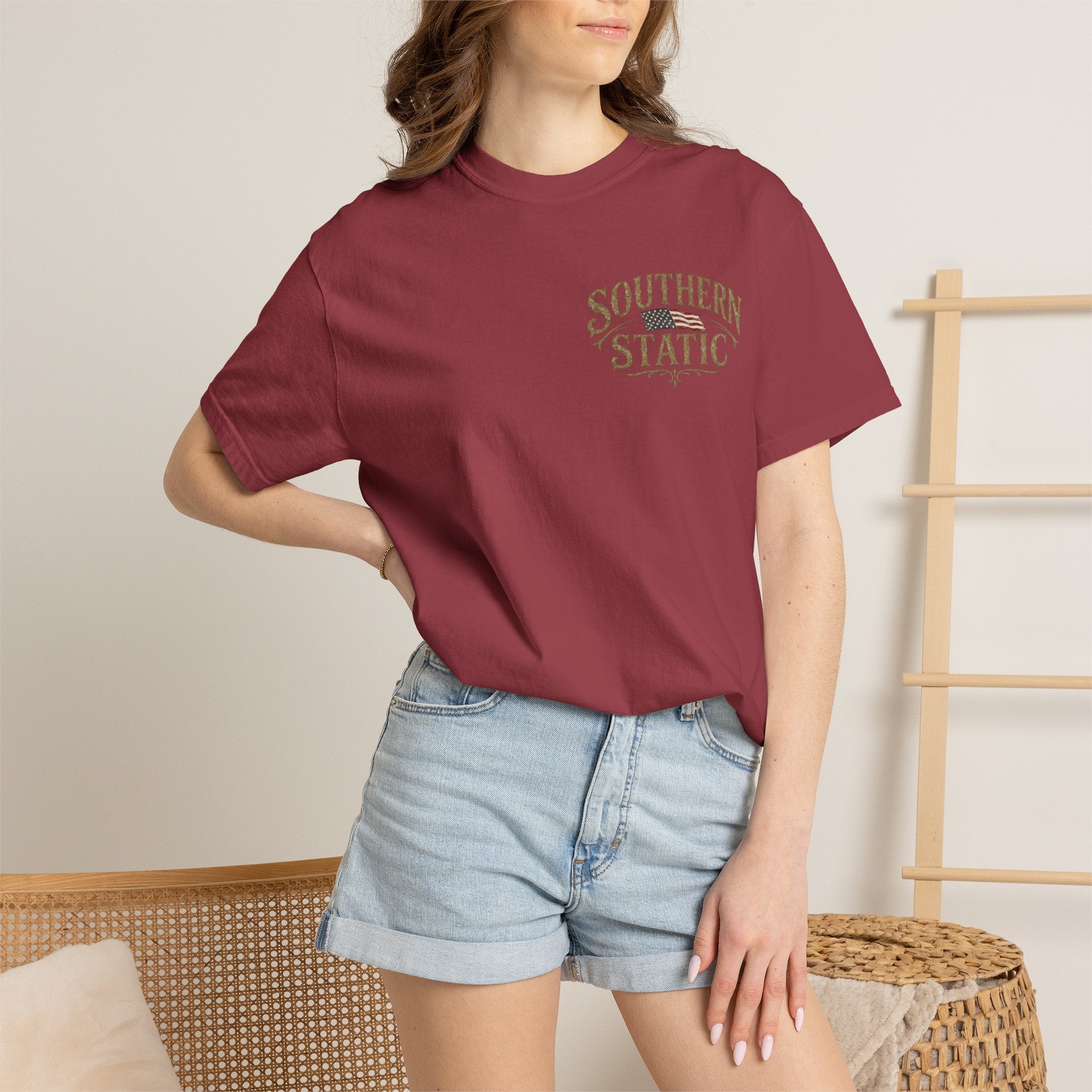 Southern Static est. 2026 T-Shirt | Duck Hunting Sunset Scene, Sunflower Accent