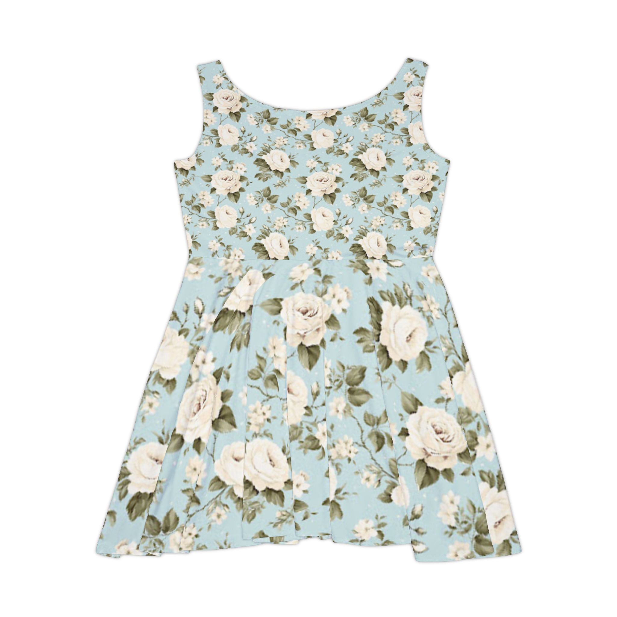 Floral Scoop-Neck Skater Dress — Southern Static Vintage Rose Print