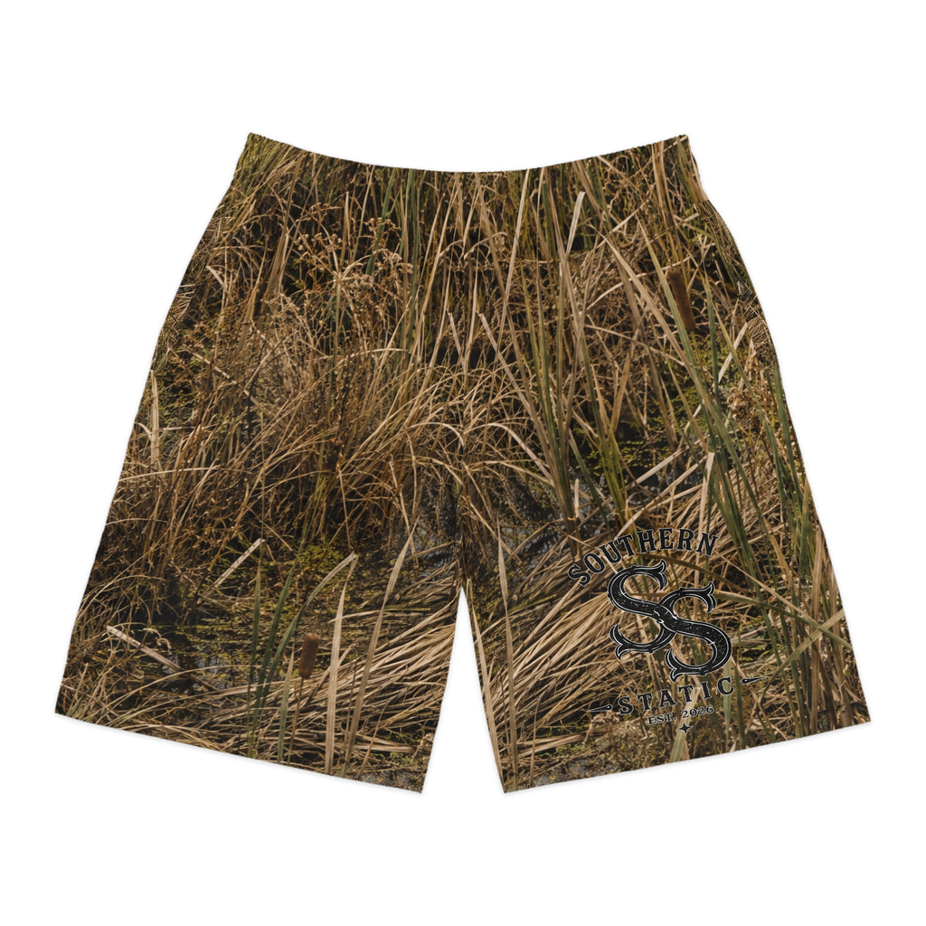Camouflage Grass Print Jogger Shorts