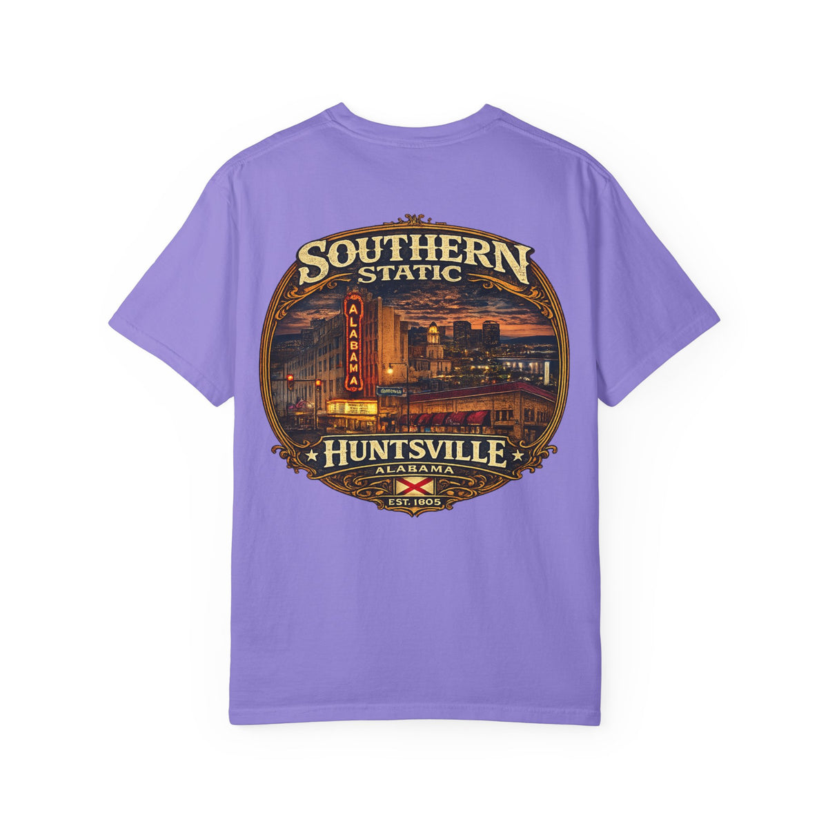 Huntsville Alabama Southern Static T-Shirt — Vintage City Skyline Tee