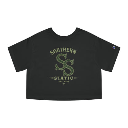 Southern Static Cropped T-Shirt — Vintage Athletic Logo Women’s Tee