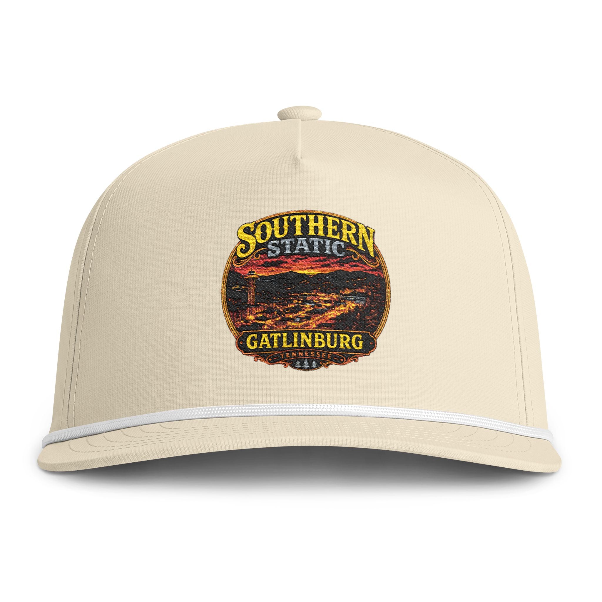 Sunwashed Rope Cap - Southern Static Gatlinburg Vintage Patch Hat