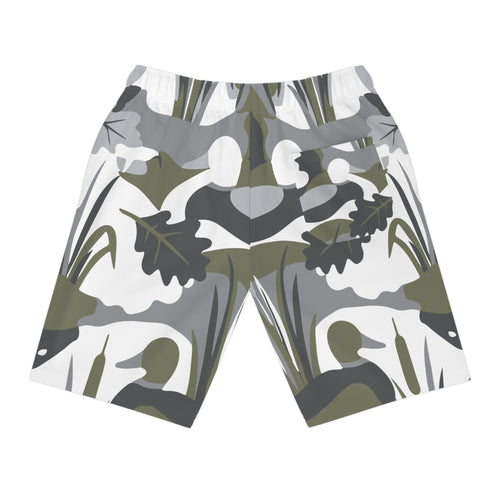 Camouflage Wetland Athletic Shorts — Duck & Reeds Camo Print