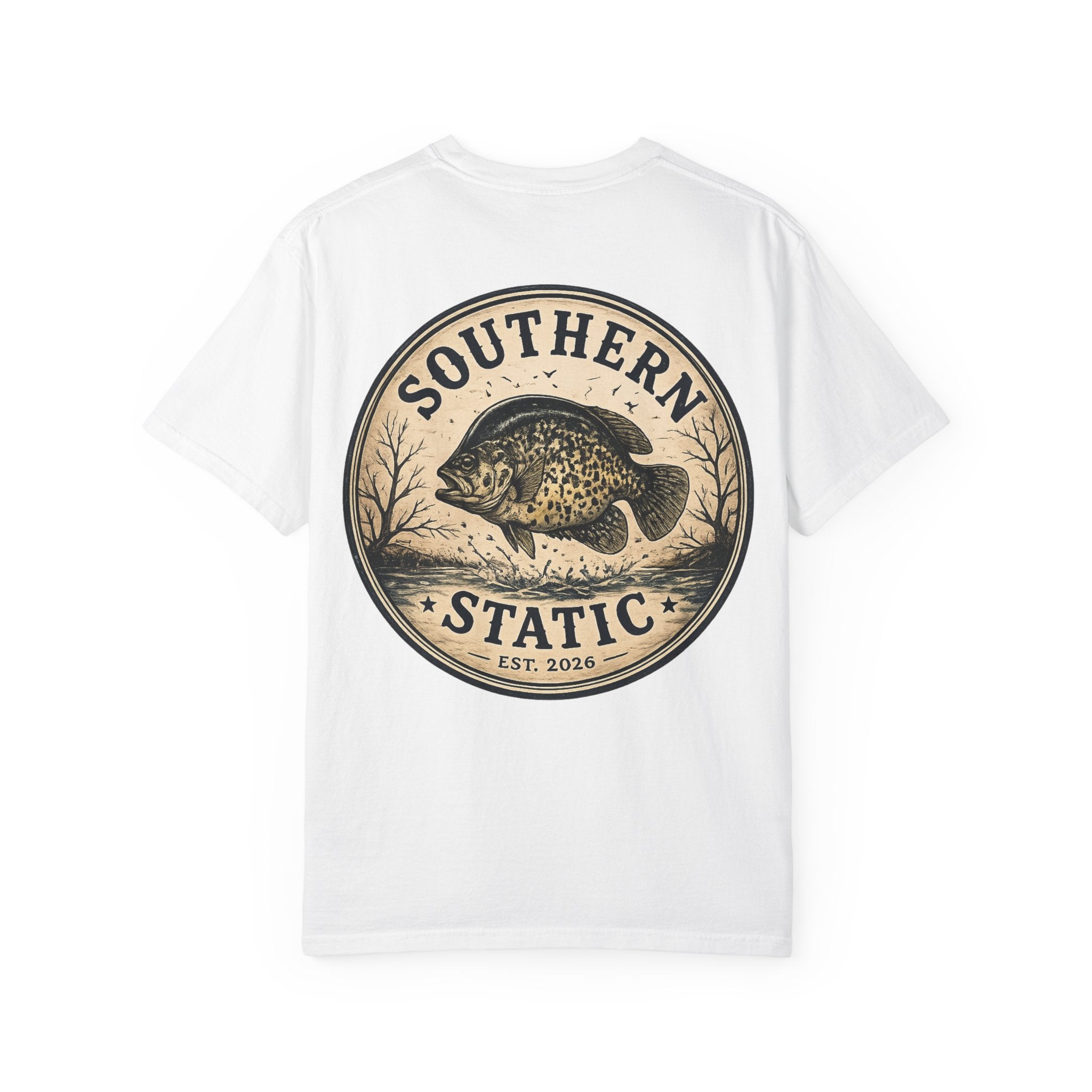 Southern Static Black Crappie Logo T-Shirt — Vintage Fishing Tee