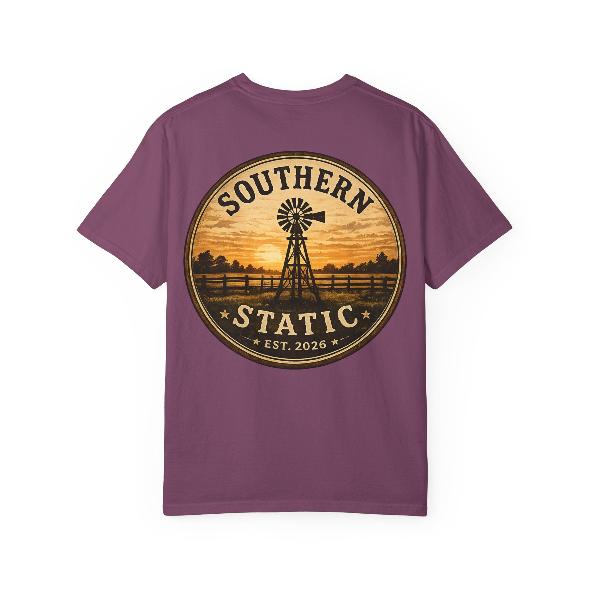 Southern Static Windmill T-Shirt — Vintage Sunset Graphic Tee