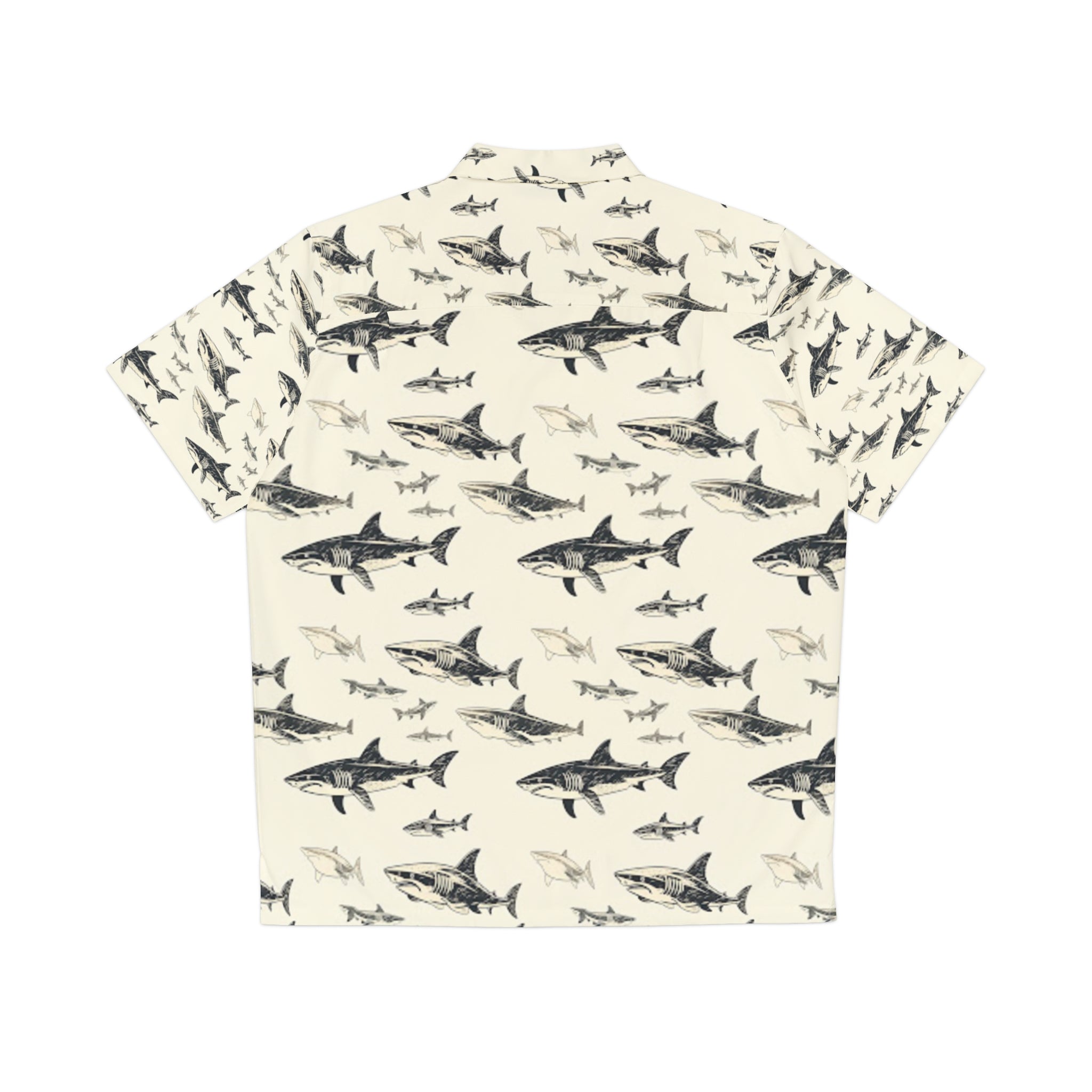 Shark Print Hawaiian Shirt — Vintage Ocean Aloha Shirt