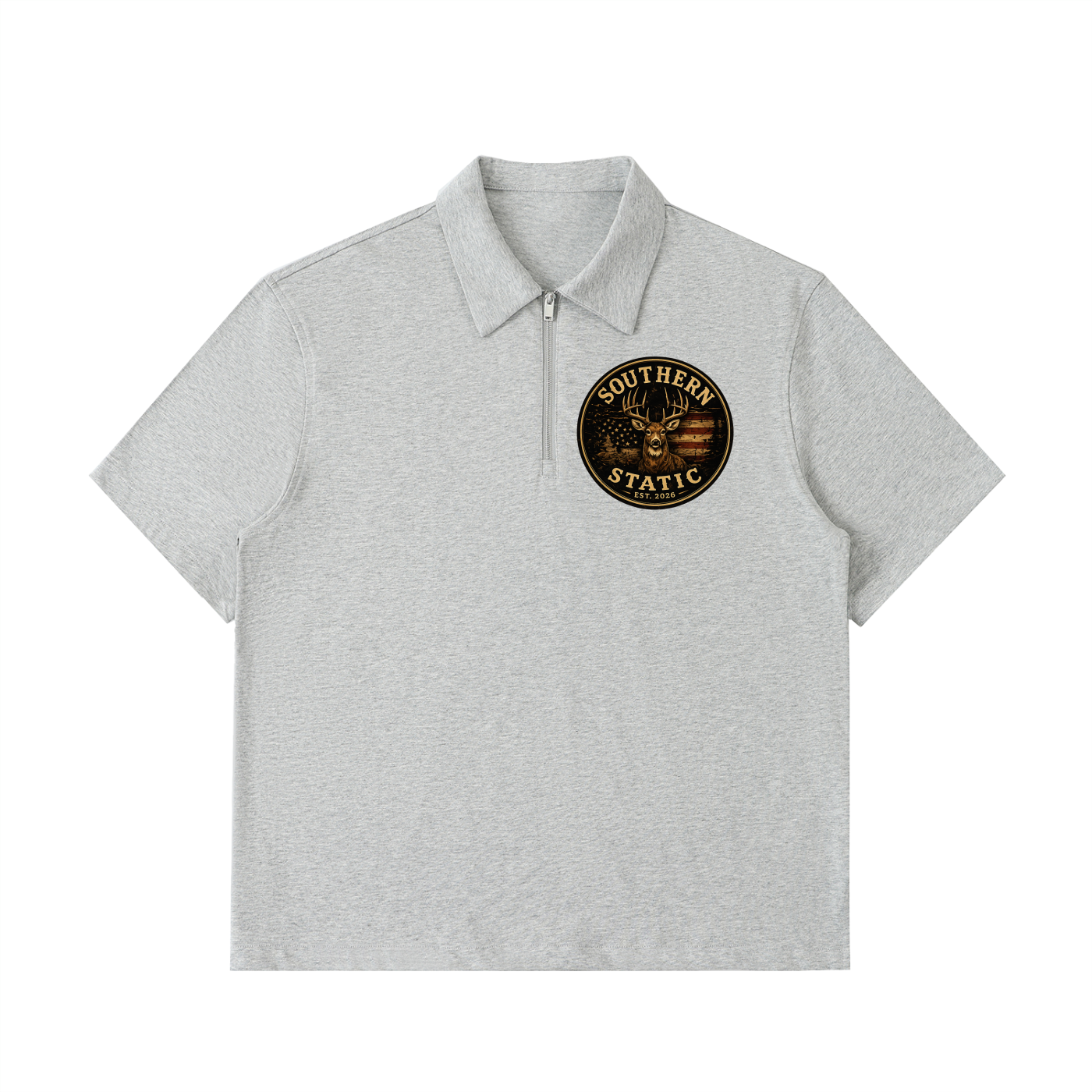 Half-Zip Cotton Polo Shirt