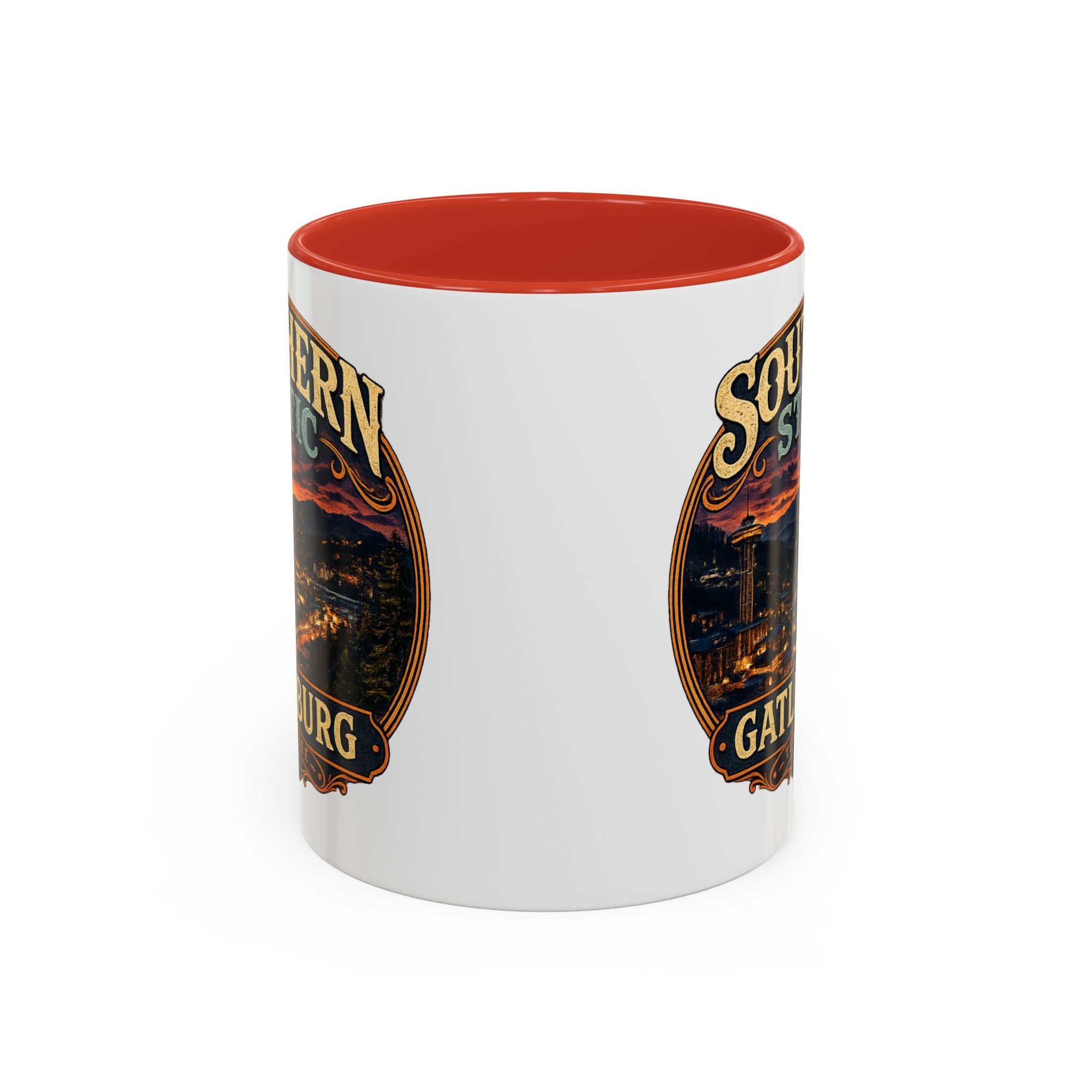 Southern Static Gatlinburg Coffee Mug | Scenic Tennessee Mountains, Night Skyline