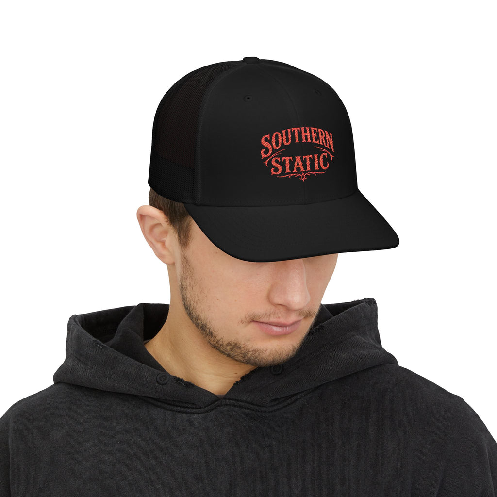 Southern Static Snapback Cap | Trucker Hat, Embroidered Logo, Retro Country