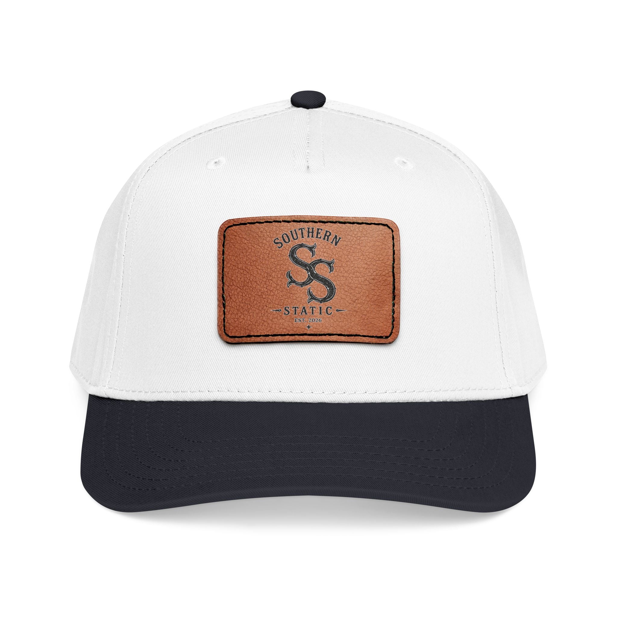 Leather Patch Baseball Cap – Vintage Southern Static Logo