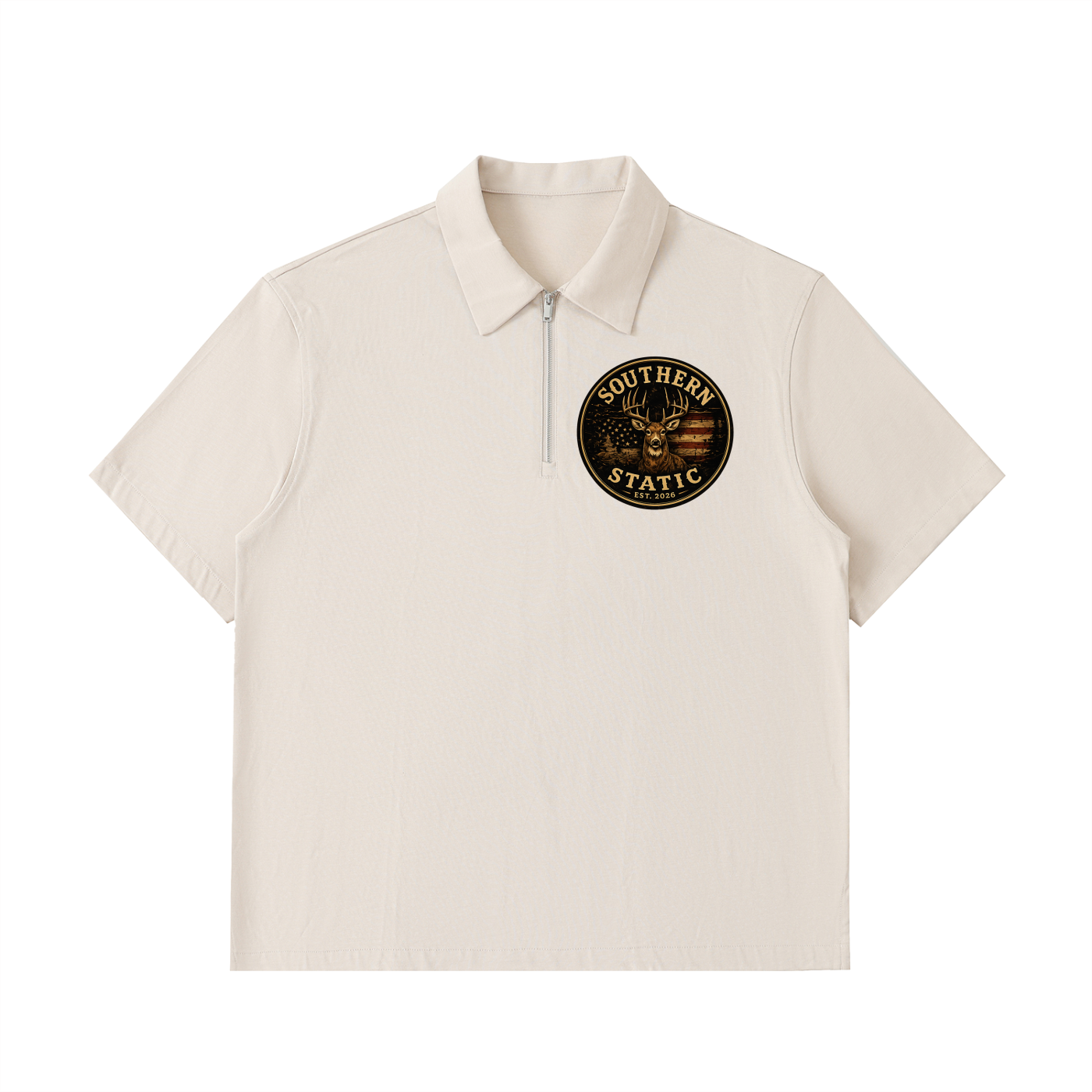 Half-Zip Cotton Polo Shirt