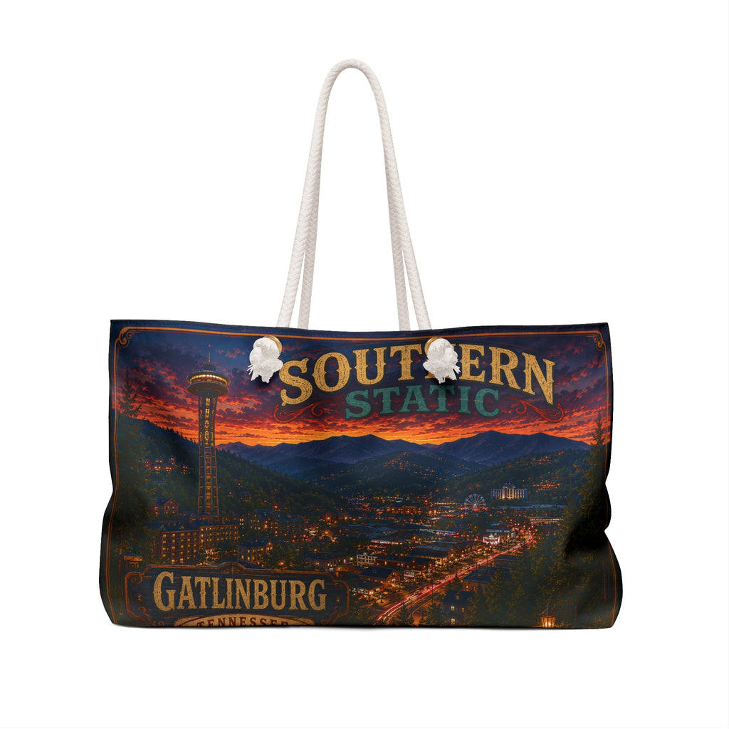 Gatlinburg Tennessee Skyline Weekender Bag | Southern Static Scenic Travel Tote