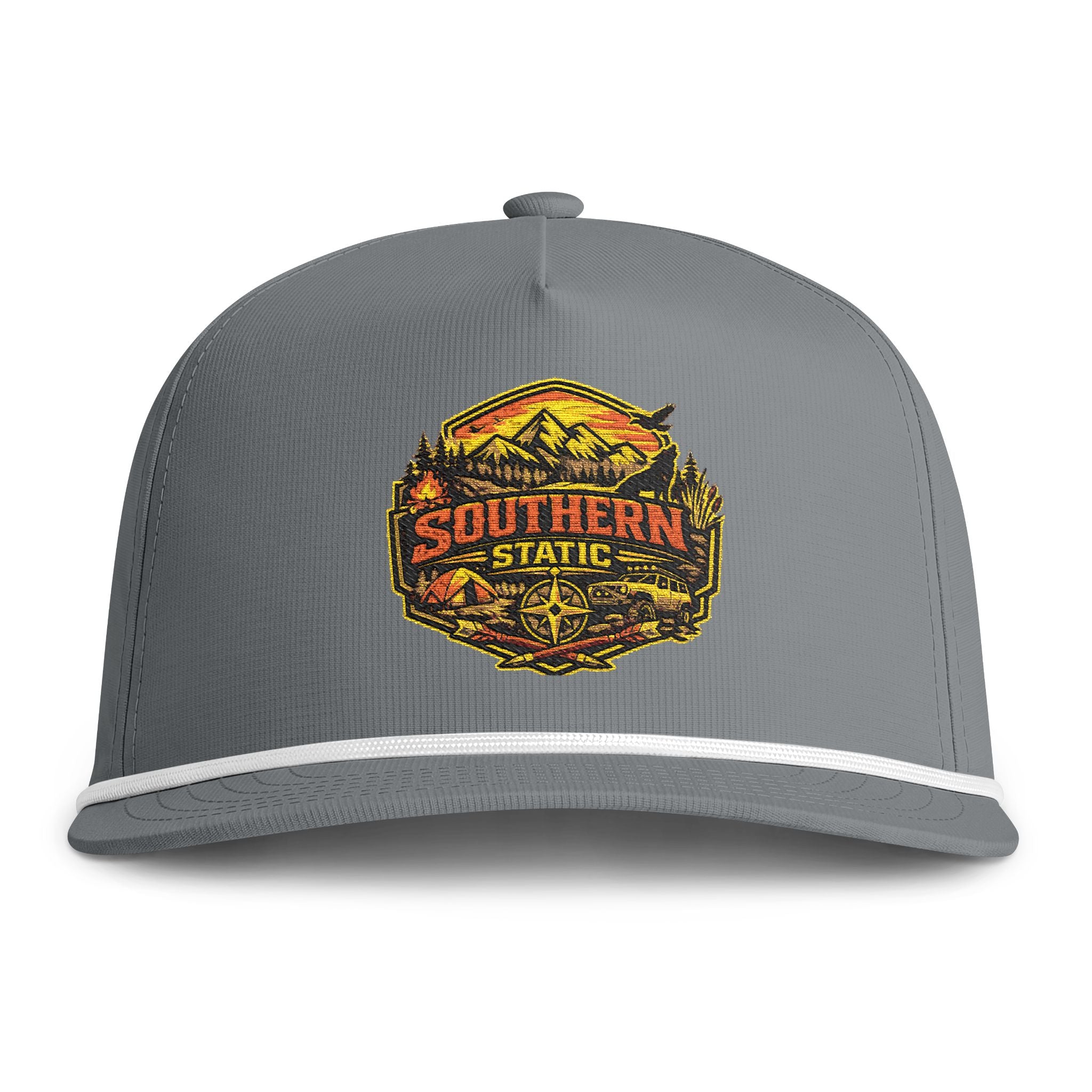 Southern Static Sunwashed Rope Cap – Vintage Mountain Logo Trucker Hat