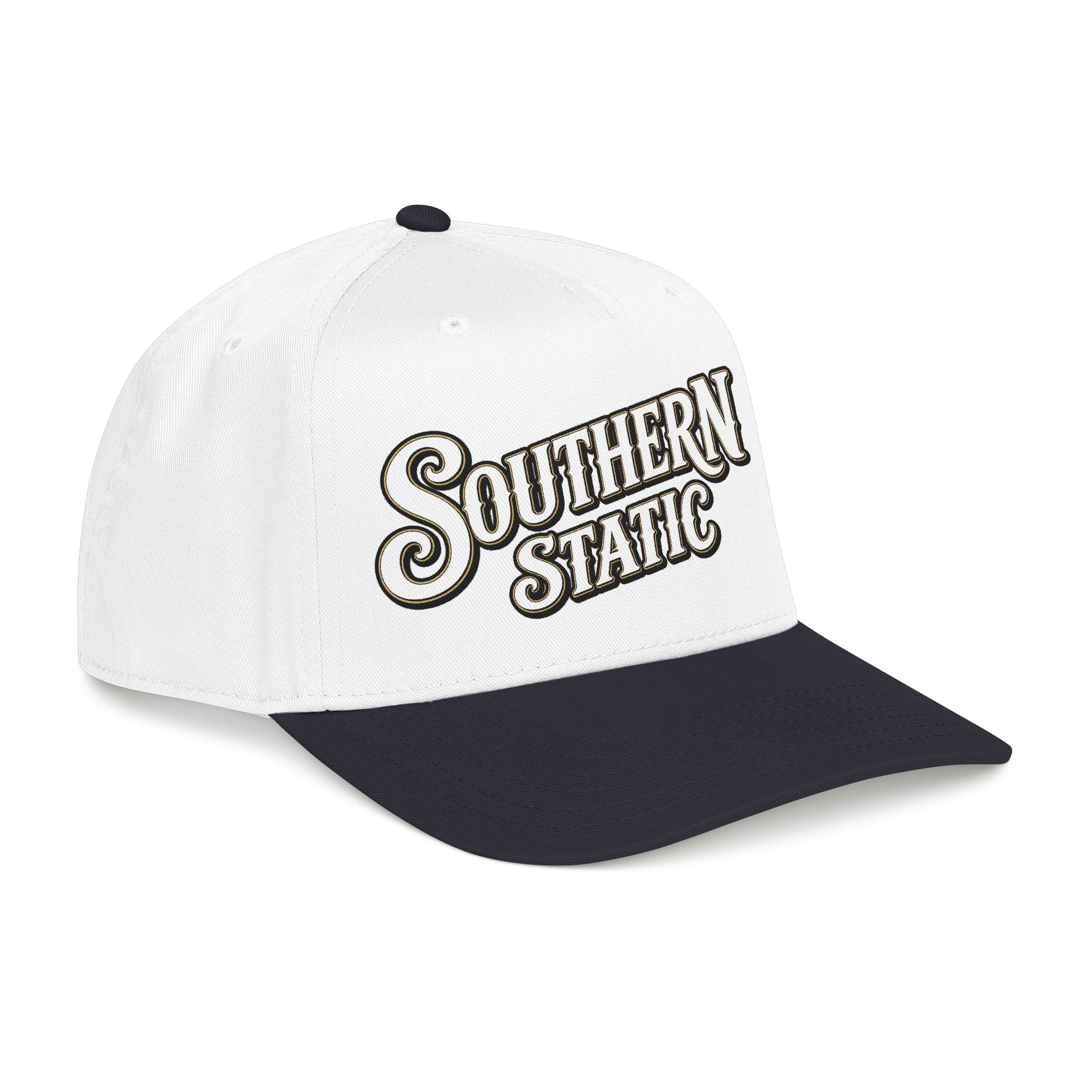 Southern Static Embroidered Baseball Cap — Vintage Script Trucker Hat