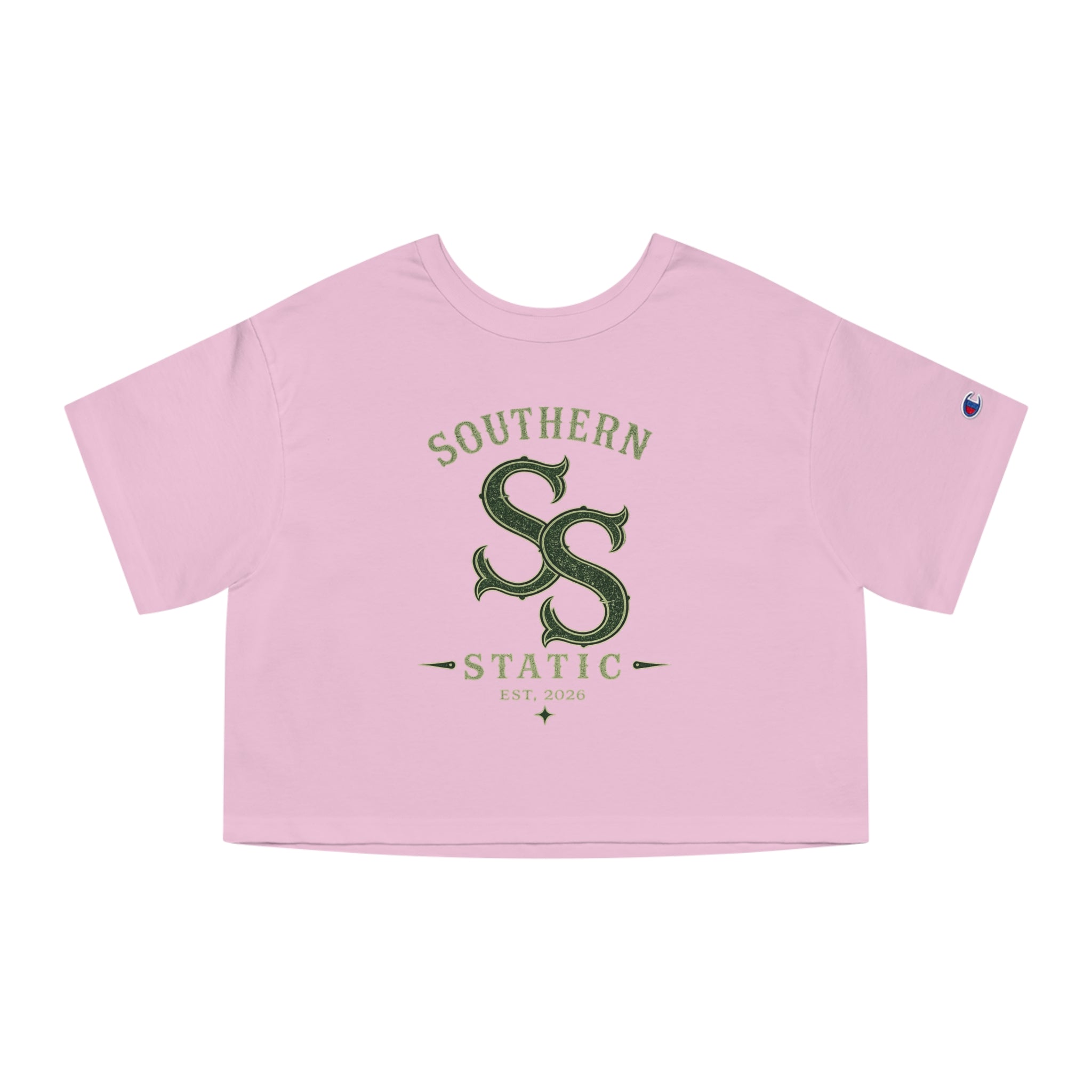 Southern Static Cropped T-Shirt — Vintage Athletic Logo Women’s Tee