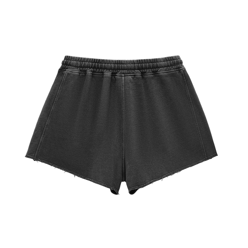 Southern Static Snow Washed Raw Edge Drawstring Shorts