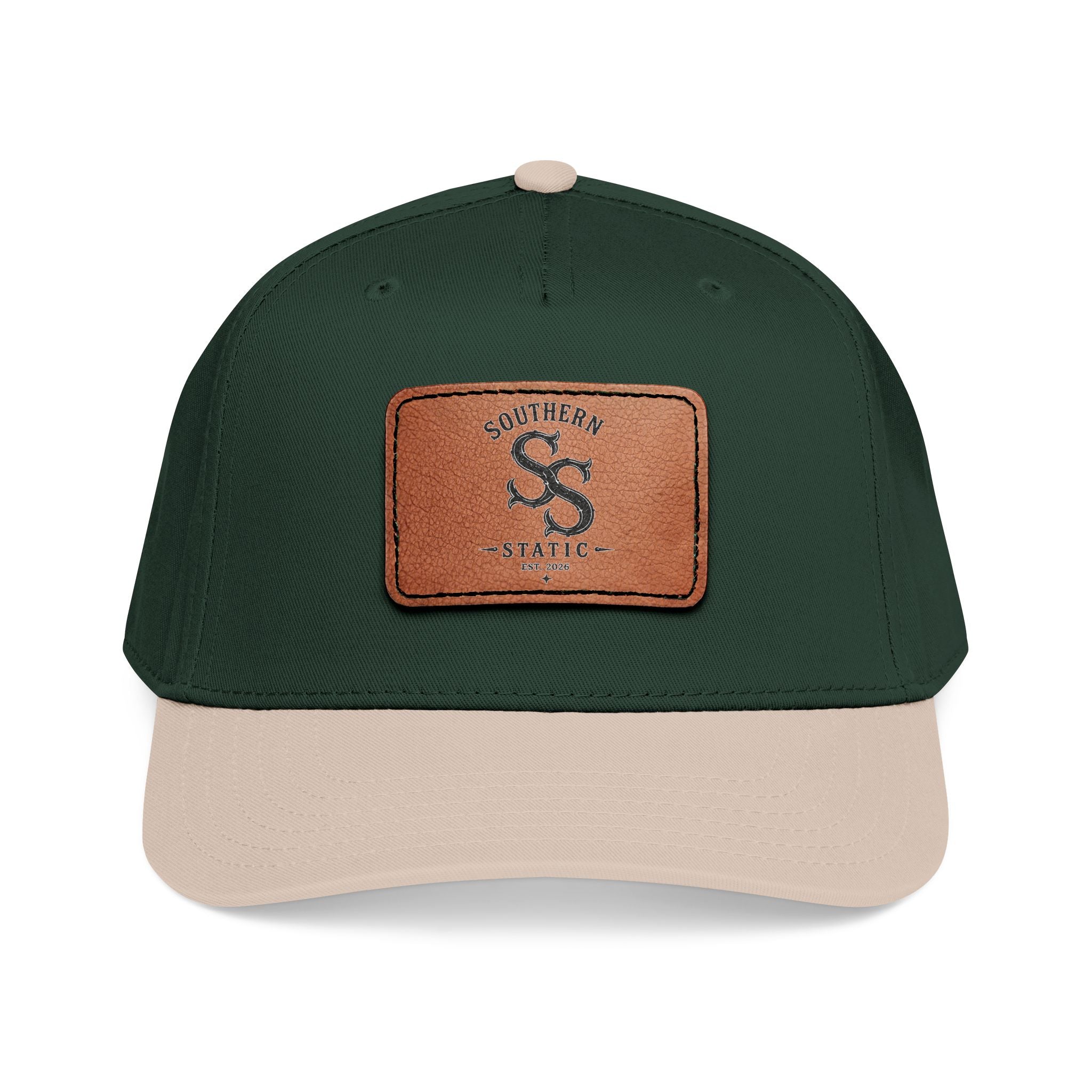 Leather Patch Baseball Cap – Vintage Southern Static Logo