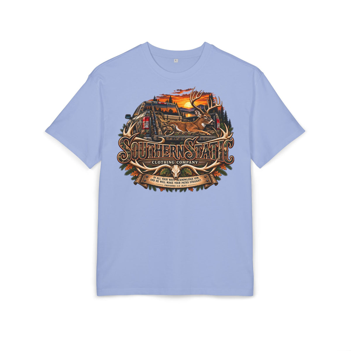Southern Static Vintage Truck Tee — Retro Sunset Pickup Graphic T-Shirt