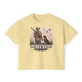 Southern Station Women's Boxy Tee — Duck Hunting Girl & Dog Graphic