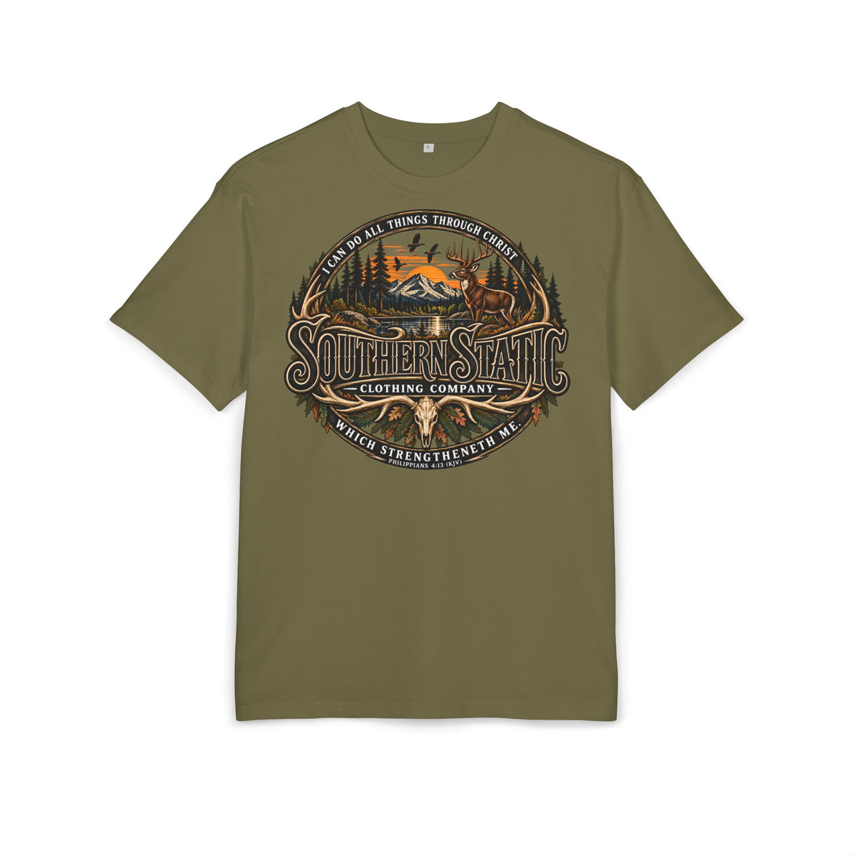 Southern Static Graphic Tee — Outdoor Vintage Sunset Design