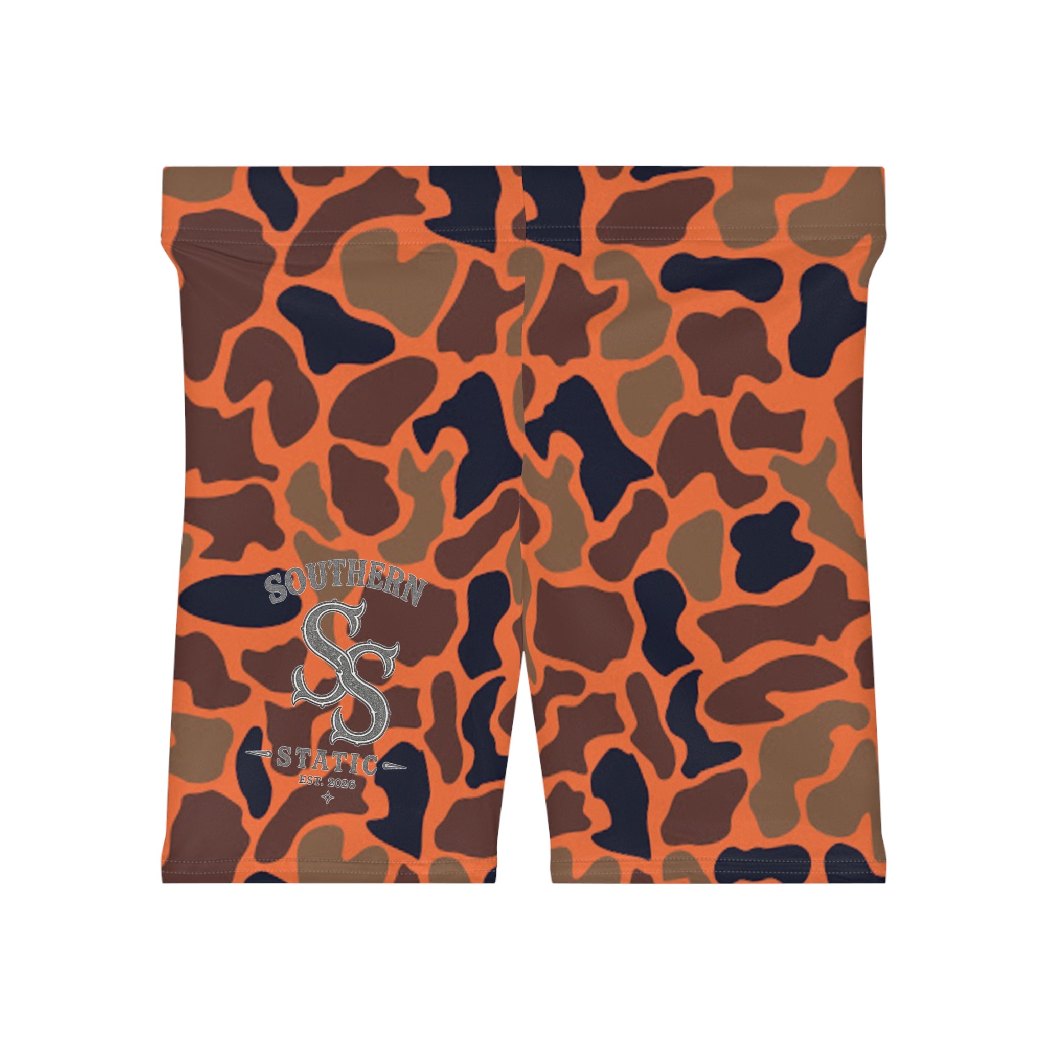 Camo Print Women's Biker Shorts – Orange Cheetah Activewear