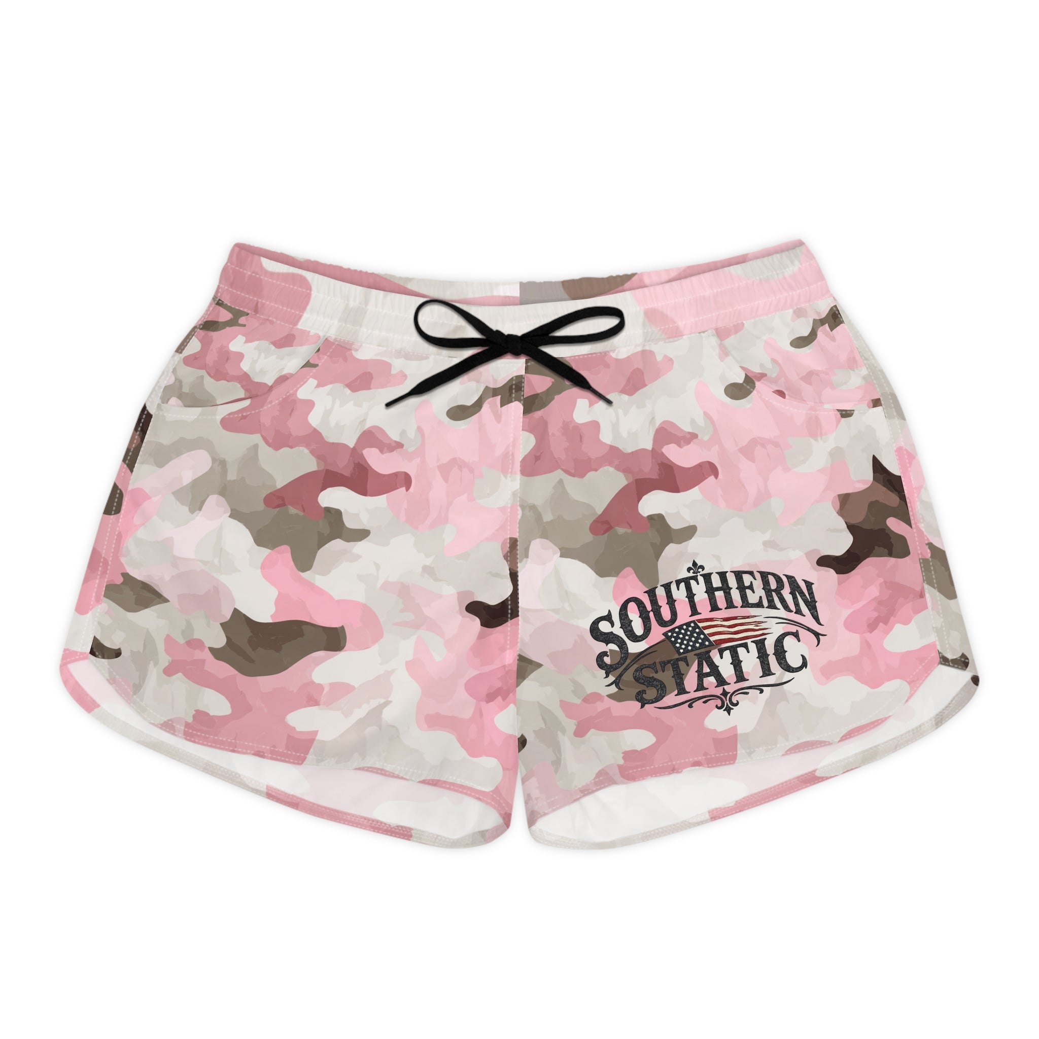 Camo Pink 'Southern Syattc' Women's Casual Shorts — Relaxed Summer Lounge Shorts