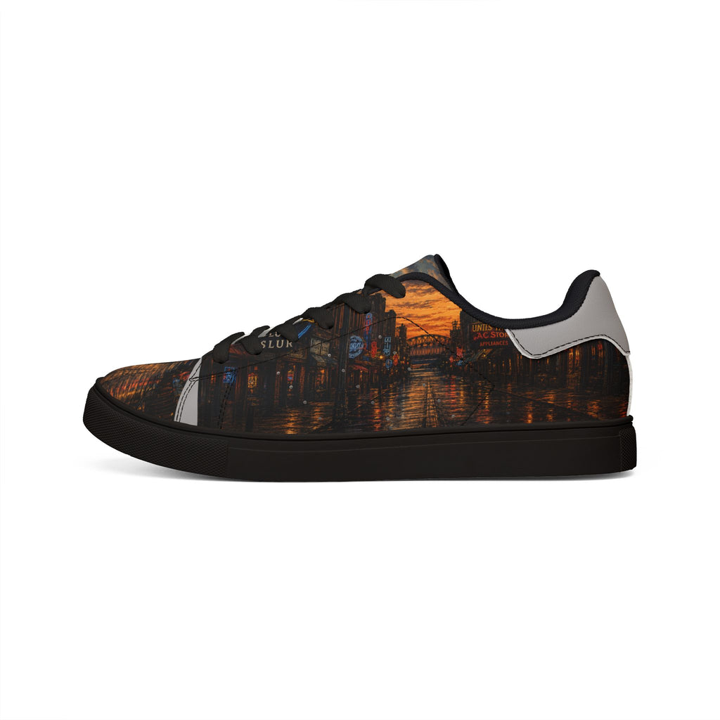 City Skyline at Dusk Sneakers | Low-Top Leather Shoes