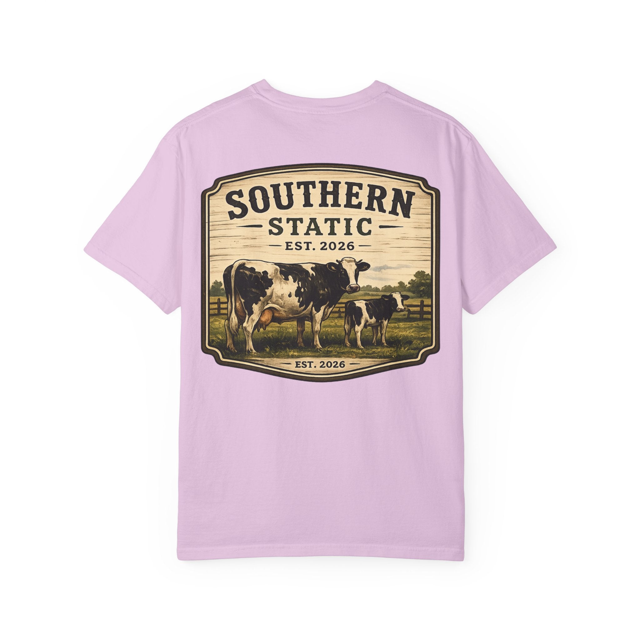 Southern Static Cow Farm T-Shirt — Vintage Ranch Graphic Tee