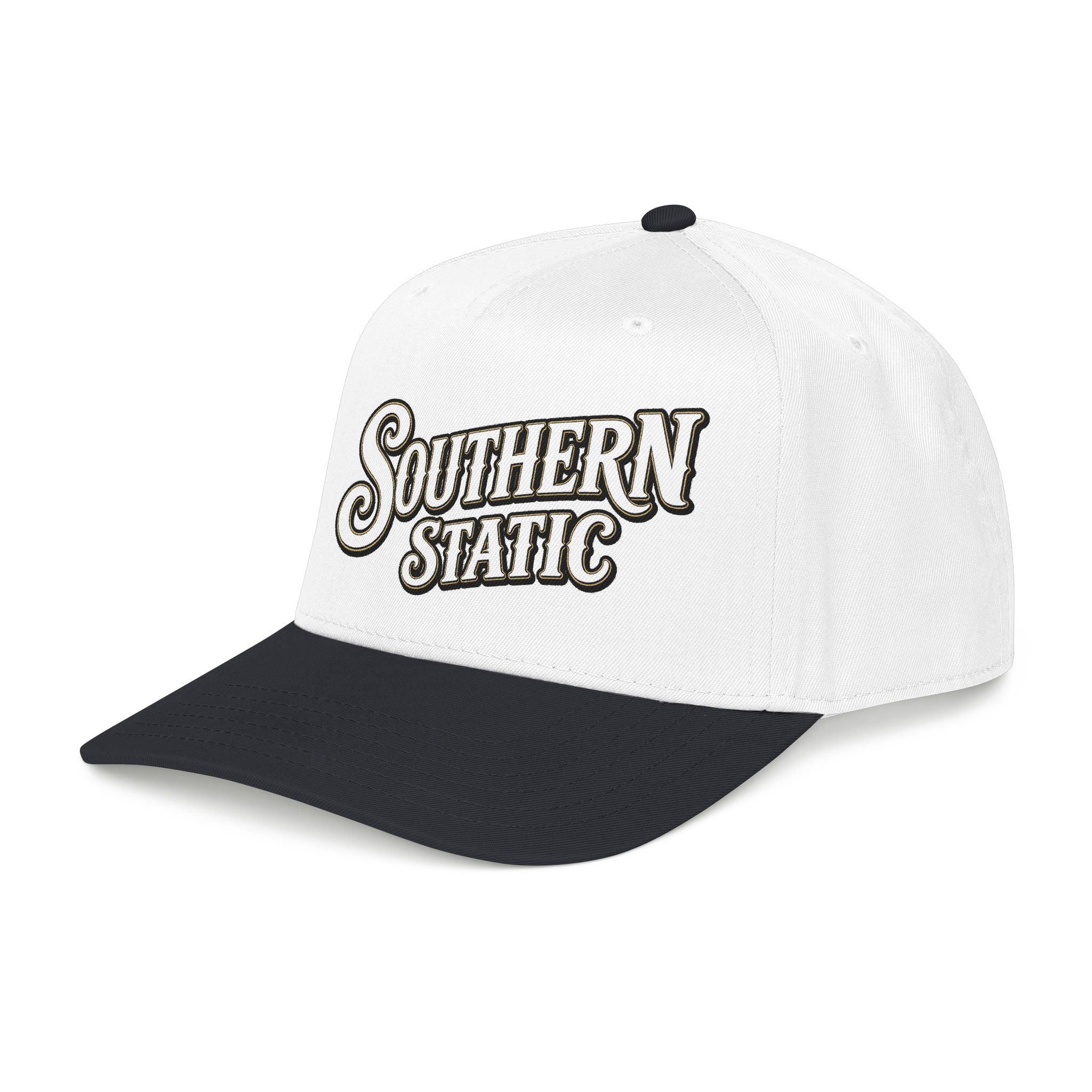 Southern Static Embroidered Baseball Cap — Vintage Script Trucker Hat