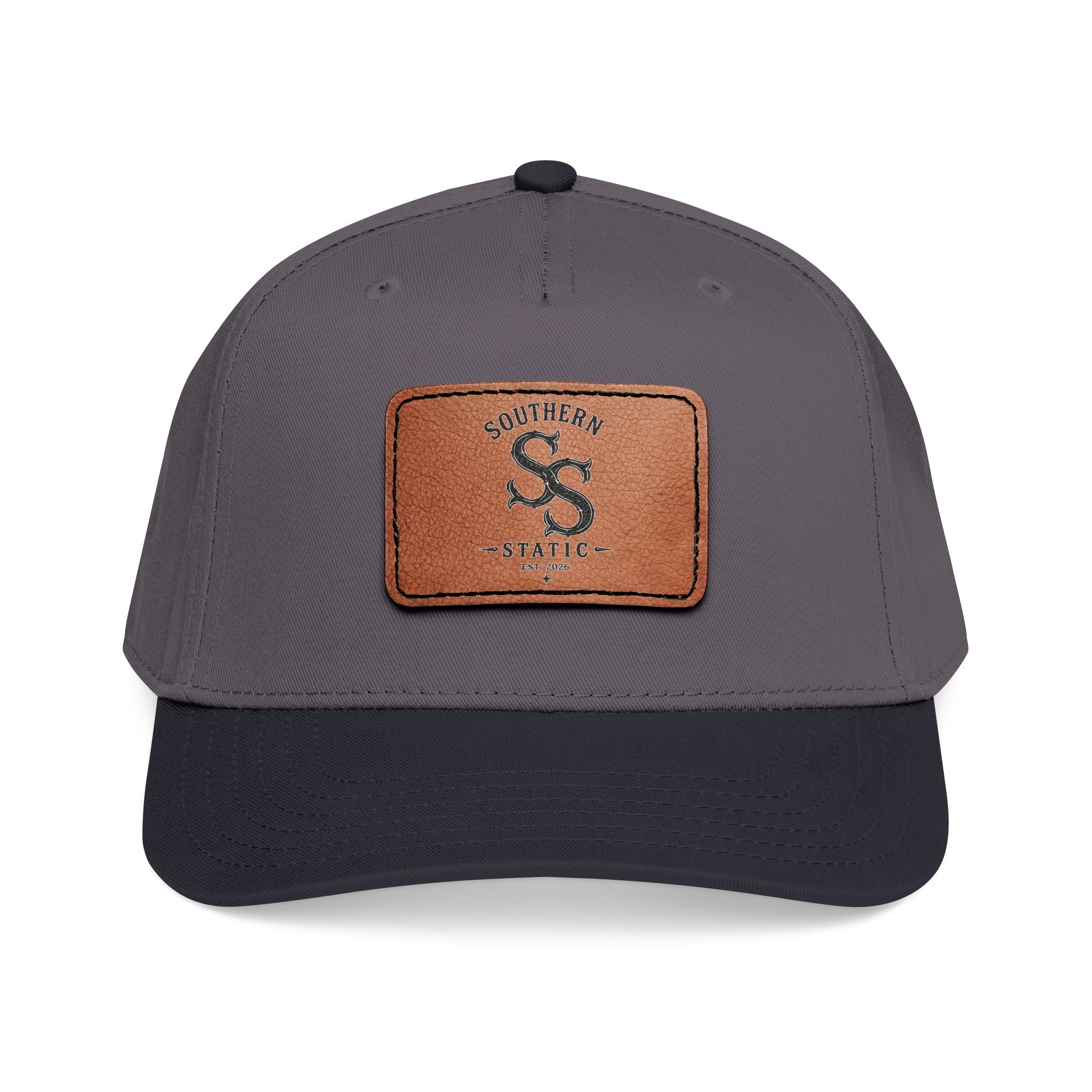 Leather Patch Baseball Cap – Vintage Southern Static Logo