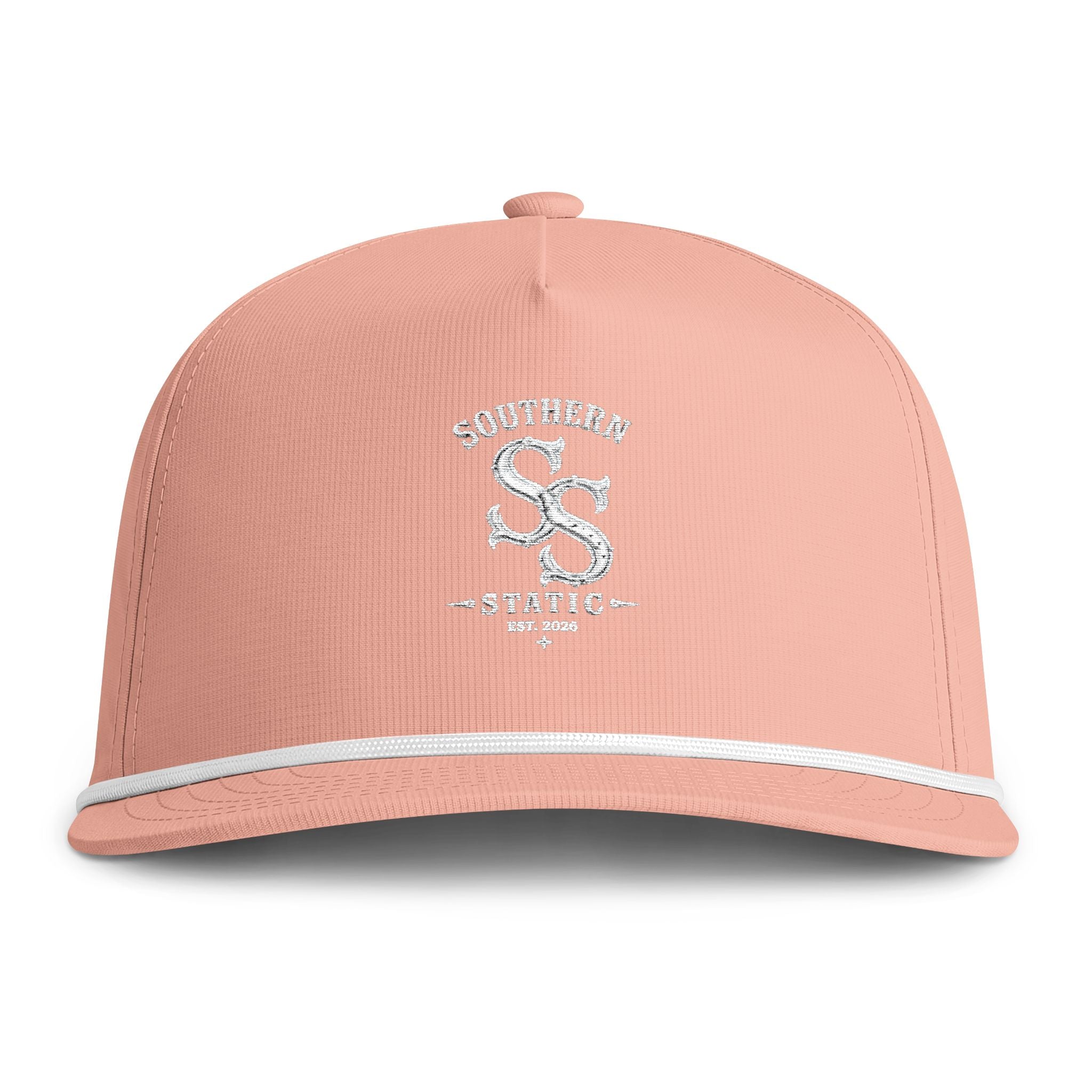 Rope-Trim Hat — Sunwashed "Southern Static" Logo Cap