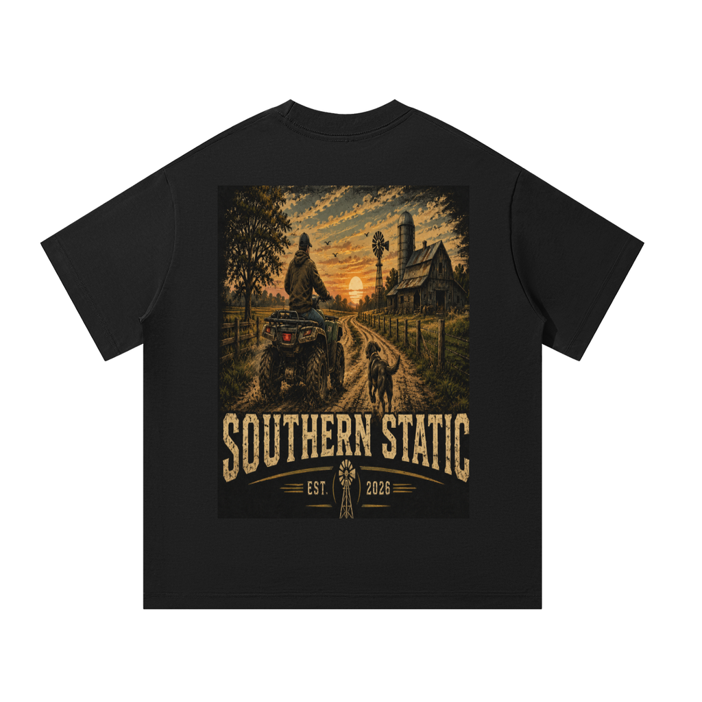 Southern Static – Country Roads & Sunset Rides | Vintage ATV Farm Life Graphic Tee
