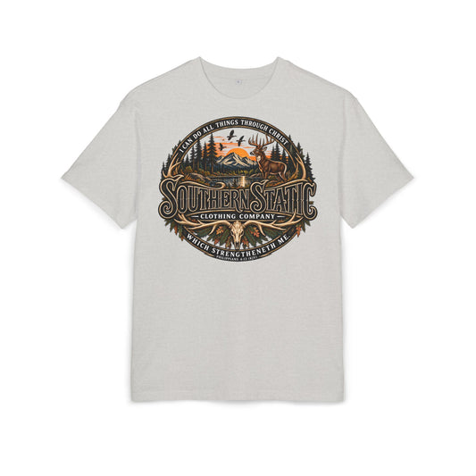 Southern Static Graphic Tee — Outdoor Vintage Sunset Design