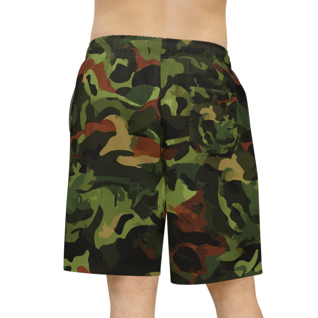 Camo Athletic Long Shorts — Southern Static Logo Performance Drawstring