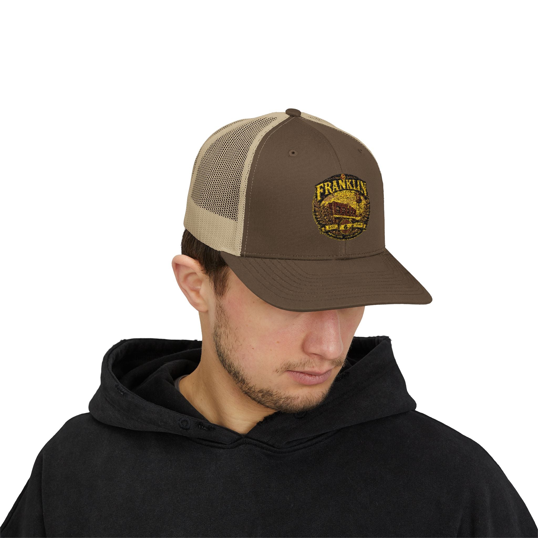 Franklin Vintage Truck Patch Snapback Trucker Cap | Retro Truck Logo