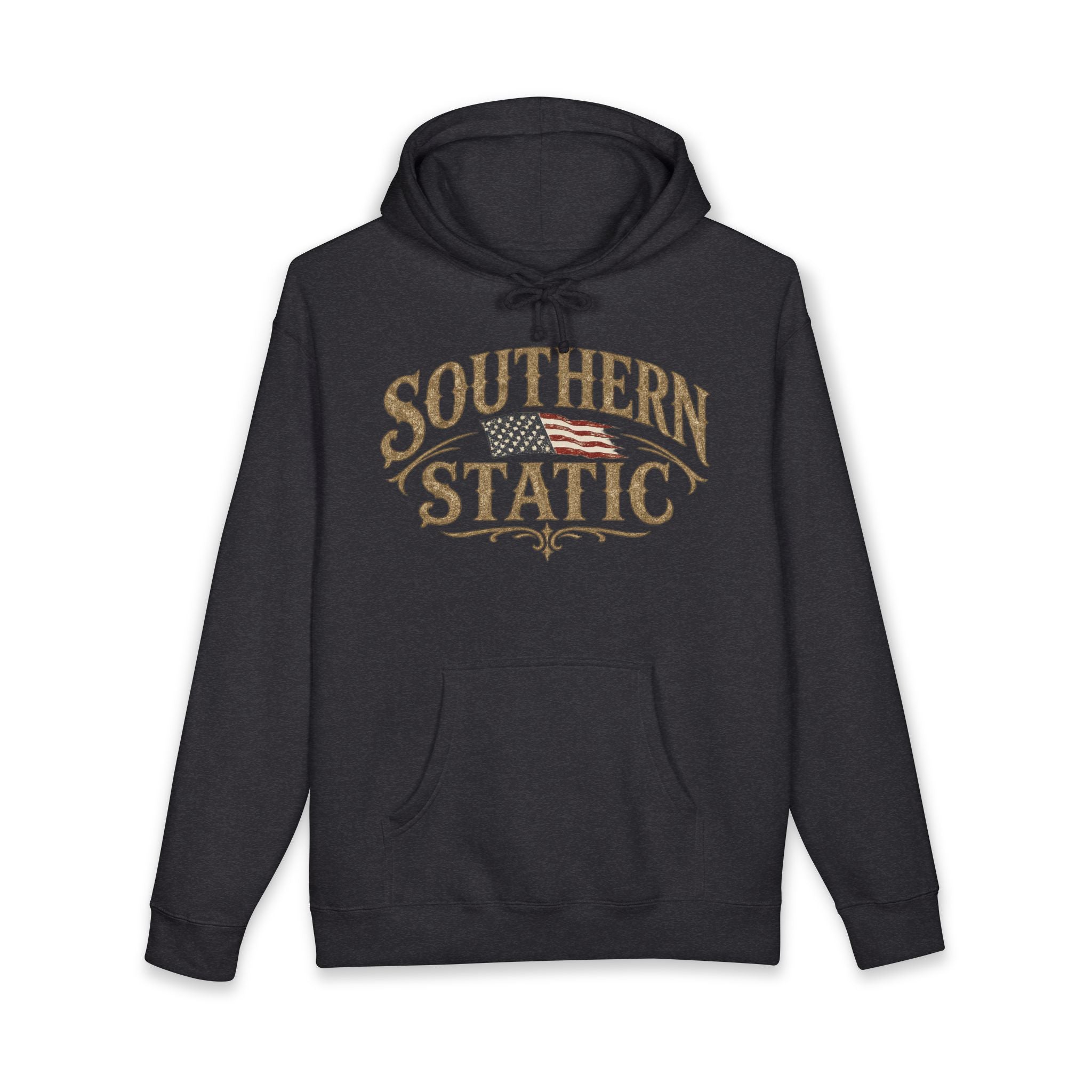 Southern Static distressed flag Hoodie | Americana vintage logo sweatshirt