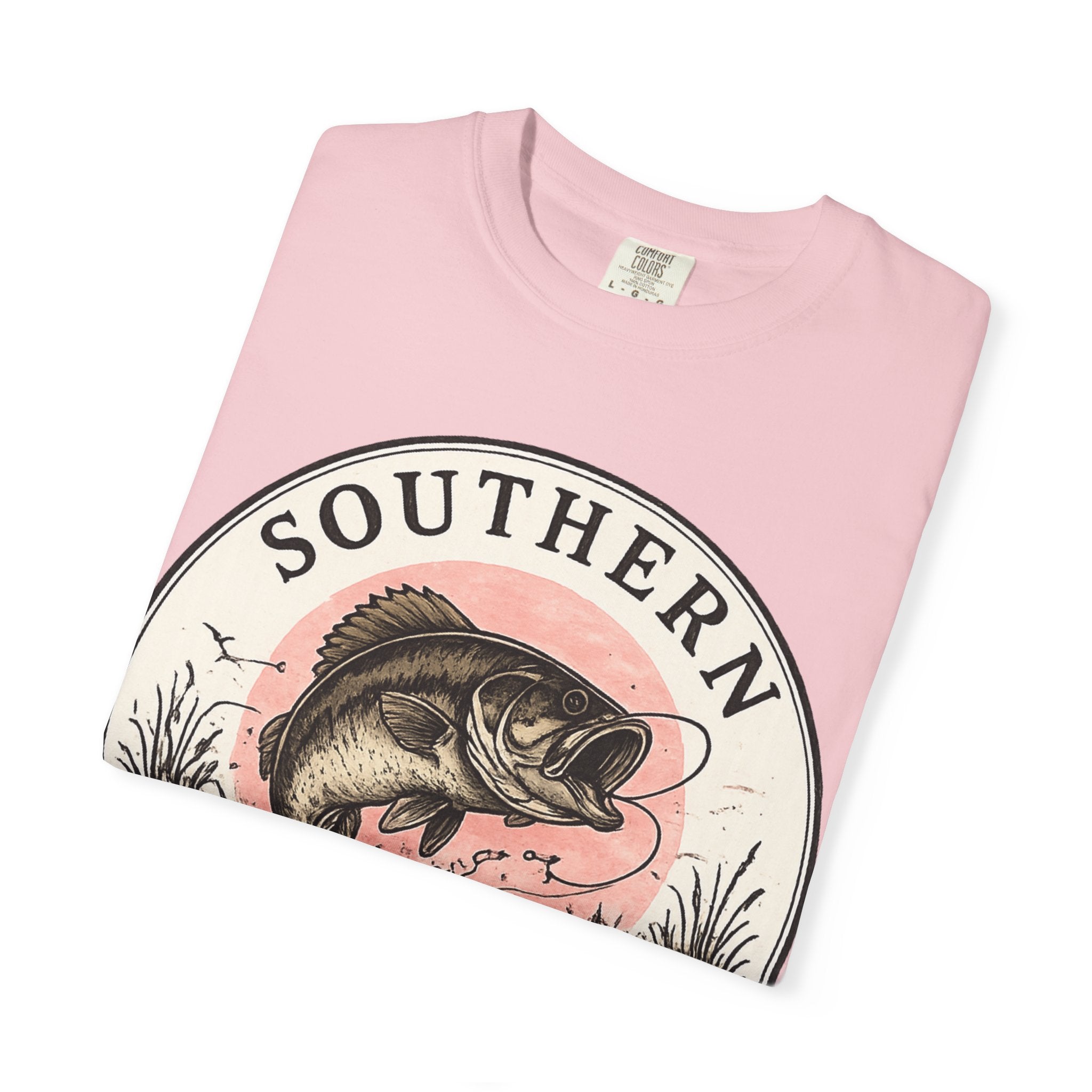 Bass Fishing Graphic T-Shirt — "Southern Static" Vintage Pond Logo