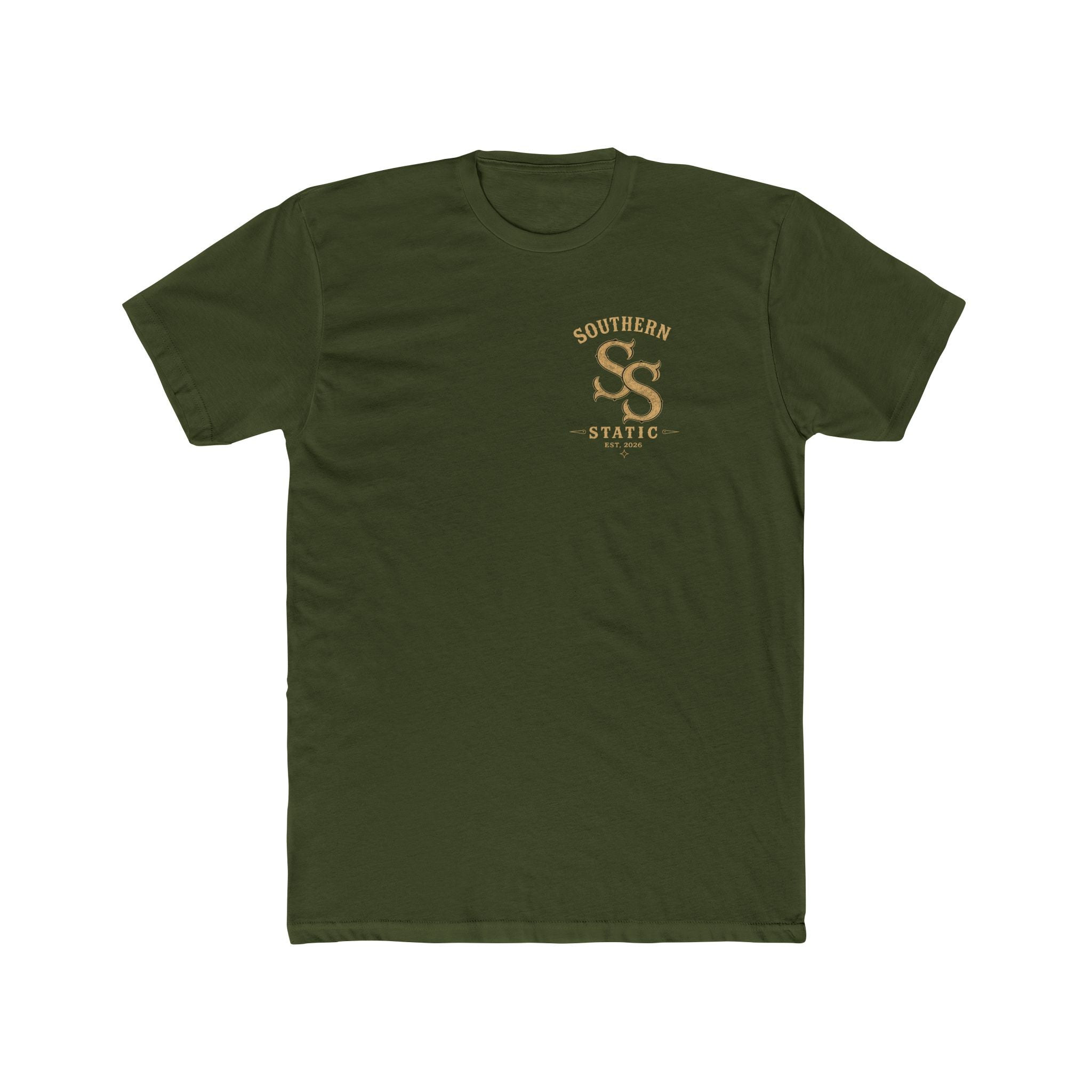 Southern Static Cabin Tee — Rustic Mountain Logo T-Shirt