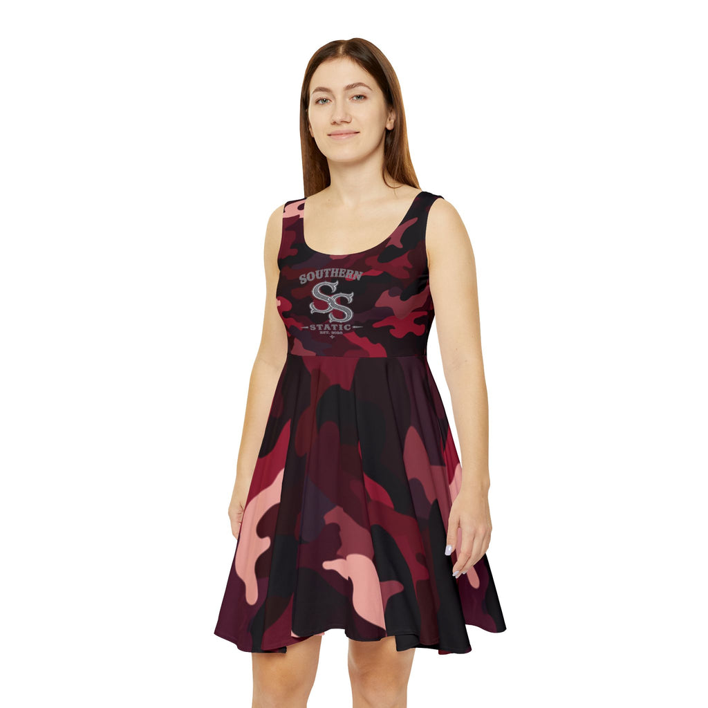 Red & Pink Camo Skater Dress – Southern Static Logo